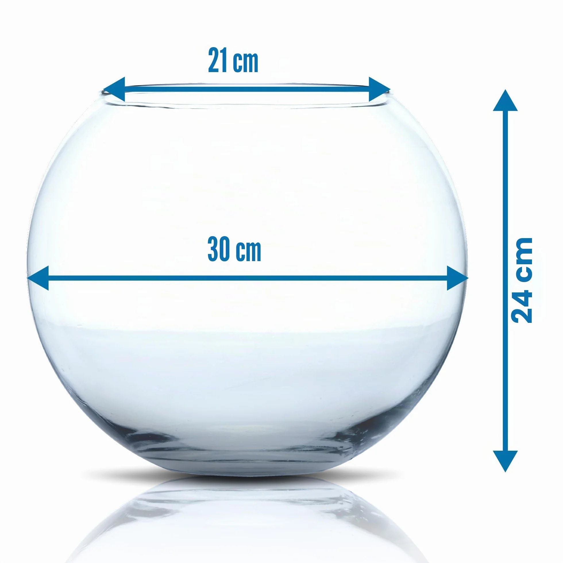 Amtra Crystal Globe - Boccia per pesci in vetro trasparente, Acquario Pesce Rosso, soffiato a mano, 30 CM