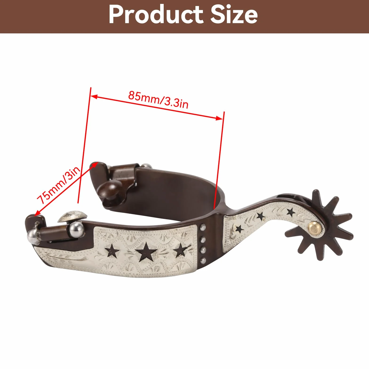 Speroni da Equitazione, 2 Pezzi Speroni Western da Cowboy Speroni da Cavallo in Acciaio Inossidabile Vintage con Ingranaggio Rotante per Cavalli, Pony, speroni da Equitazione antiruggine