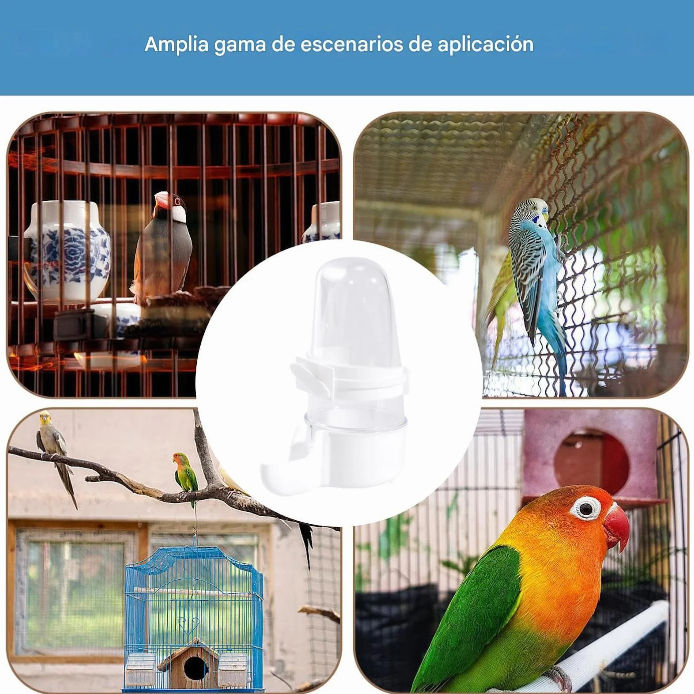 Abbeveratoio automatico per gabbia | Automatico per gabbia senza ingombri | Abbeveratoio e distributore d'acqua per animali domestici come pappagalli parrocchetti Canarini Agapornis Carlini