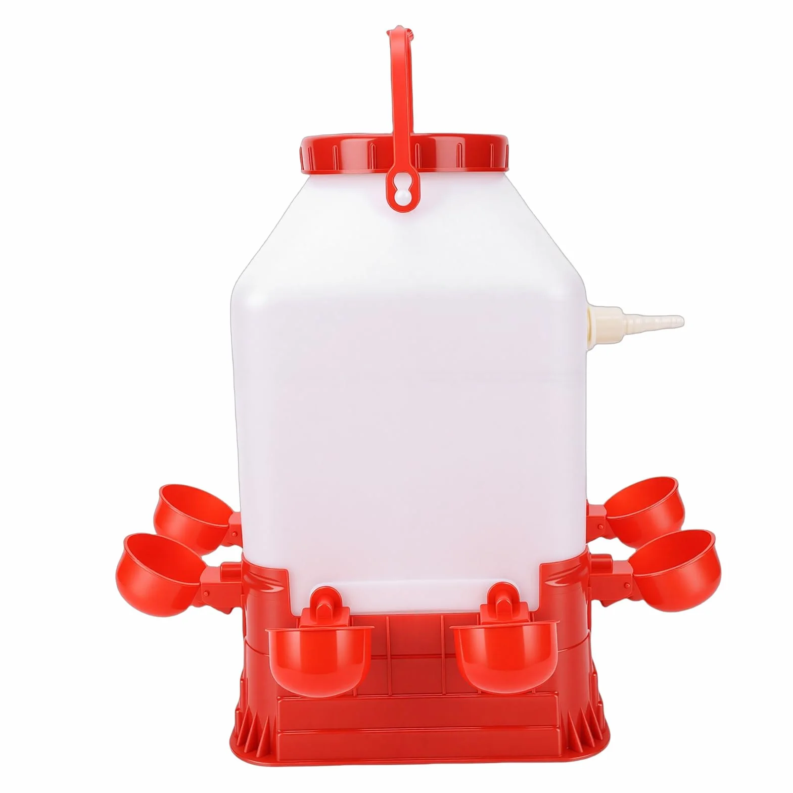 SIXRUN Abbeveratoio Automatico per Pollame, Dispenser Multifunzione D'Acqua per Pollame da 10 Litri a 4 Ciotole con Design a Pulizia Rapida per Uccelli Anatra Pollo da Fattoria