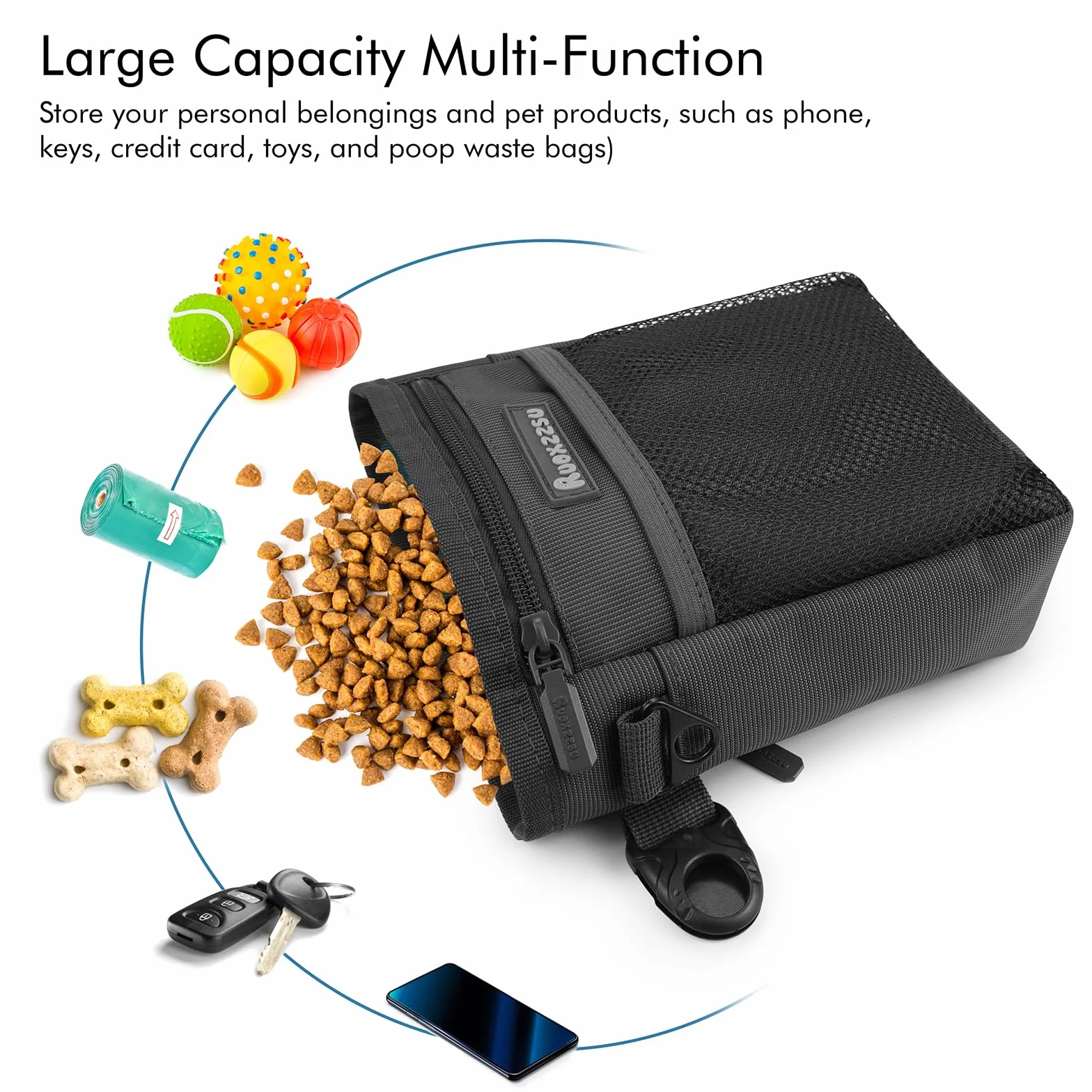Borsa Addestramento Cani, Sacchetto di Allenamento per Cani Borsa per Il Cibo per Cani Animali Multifunzionale Snack Borsa