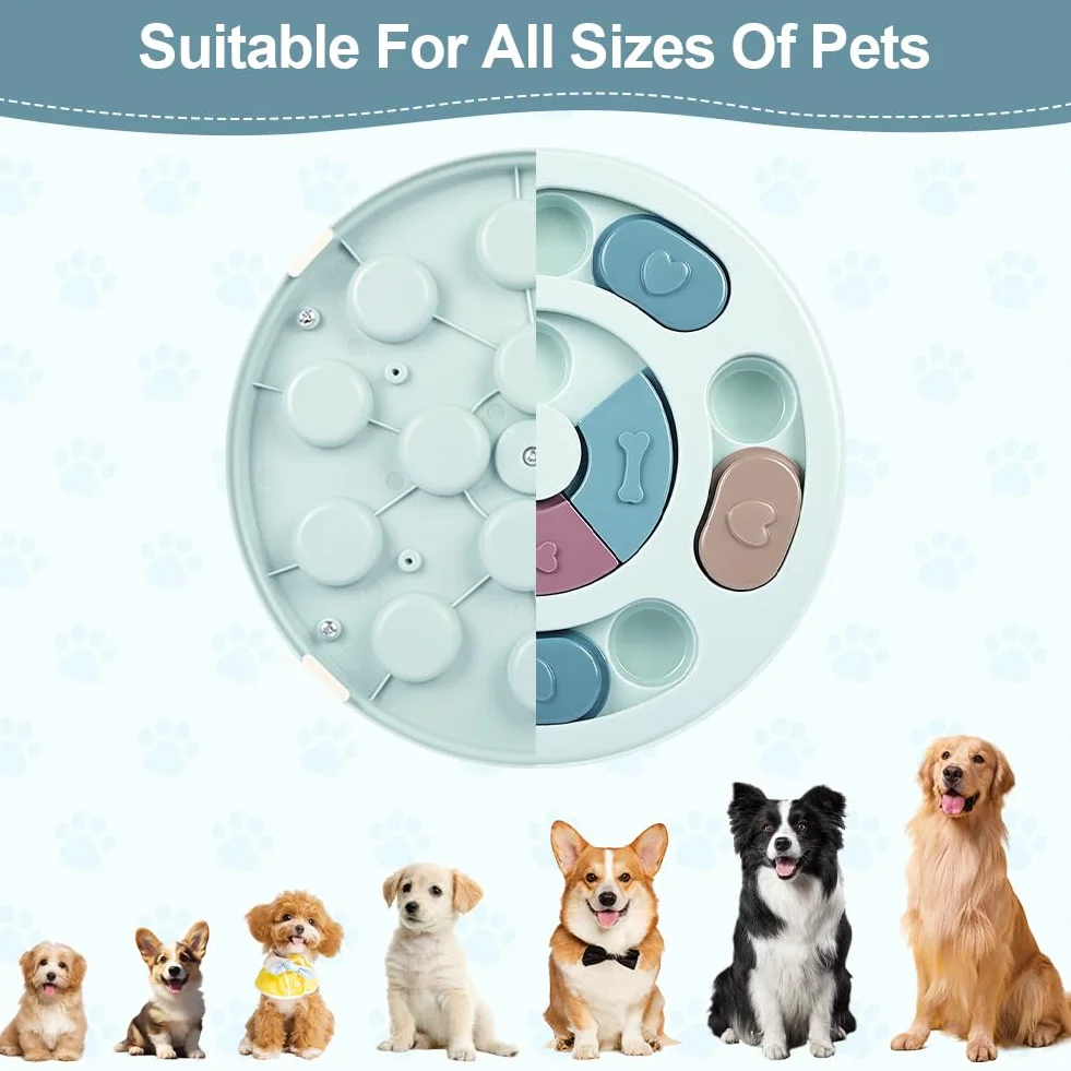 Giocattoli di Intelligenza per Cani, Treat Dispenser Giocattolo Interattivo, Puzzle Antiscivolo per Cani, Lavabile, Sicurezza, Giocattolo intelligenza per Cani, Cuccioli e Gatti, Blu