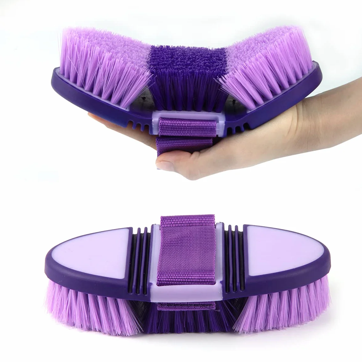 Hillylolly Spazzola Cavallo Morbida per Toelettatura Pulire Cavalli Flessibile Ergonomica Animali Domestici
