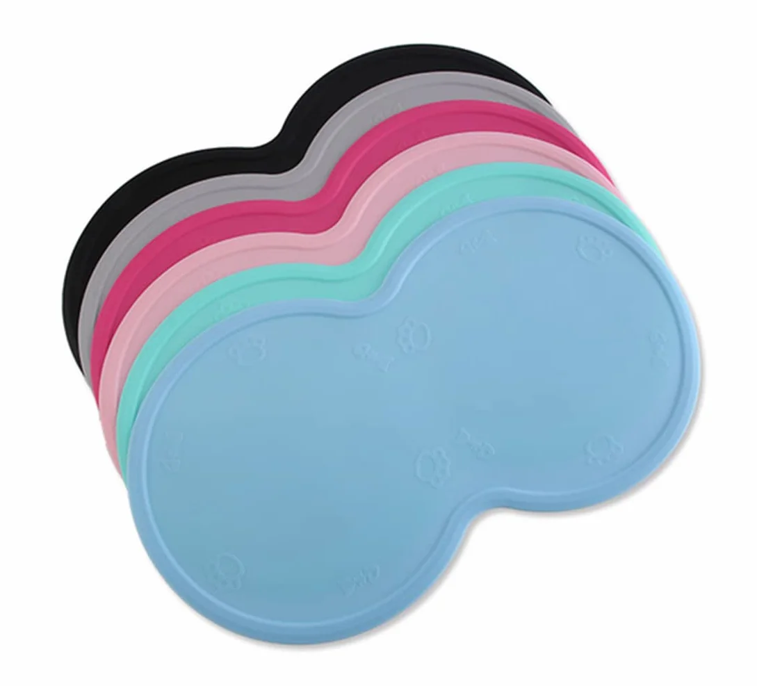Tappetino in silicone impermeabile antiscivolo per cani e gatti, tappetino per cibo per animali domestici, tappetino in silicone, 48 x 27 cm (rosa)