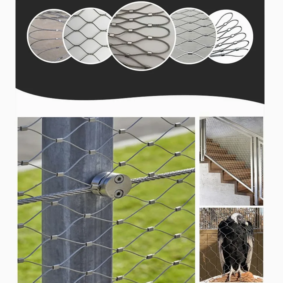 CHENWMZ Rete di Sicurezza in Acciaio Inossidabile Flessibile per Gabbie per Zoo, balconi e Scale, Protezione in Filo Metallico, Rete Rigida e Resistente al Calore, Facile da tagl