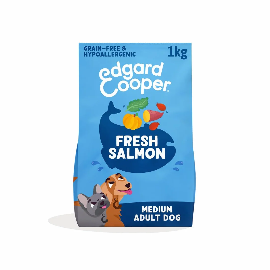 Edgard & Cooper Crochette Cani Adulti Medium 1kg Salmone Fresco Ipoallergenico Zucca Cavolo Riccio Patata Dolce