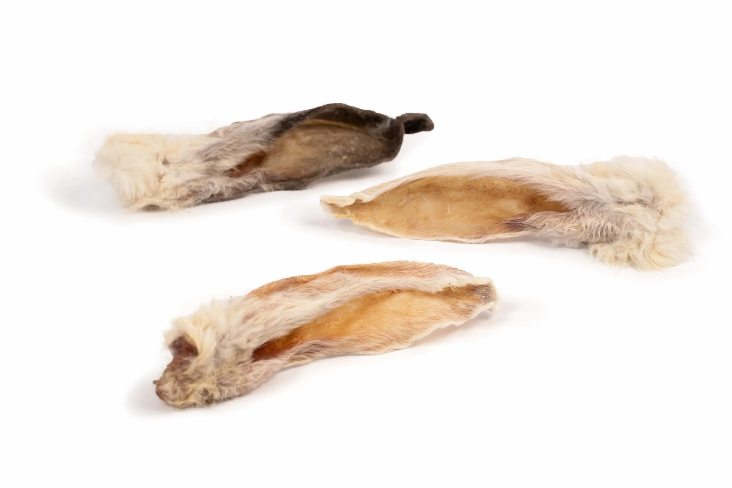 DIBO Orecchie di coniglio con pelliccia, sacchetto da 250 g, spuntino naturale essiccato al 100% per cani, pulizia naturale dell'intestino