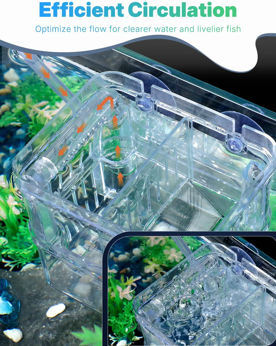 Pawfly Scatola per allevamento di pesci in plastica trasparente per piscina di pesce, incubatrice per pesce, gamberetti, piccola scatola isolante per pesci aggressivi