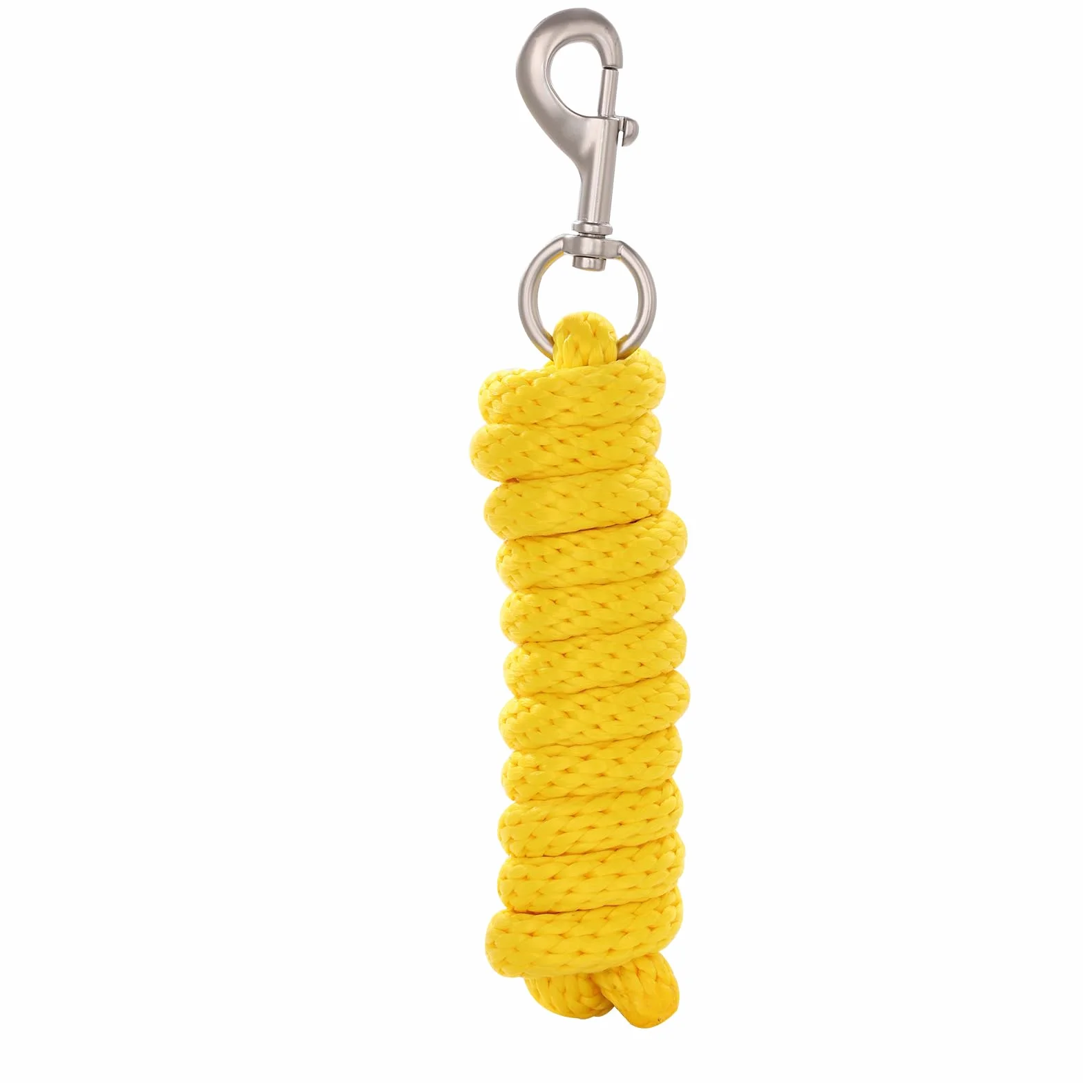 Corda per cavalli, corda lunga in diversi design alla moda, per pony, asino, capra, maglia lunga con moschettone (giallo, moschettone)