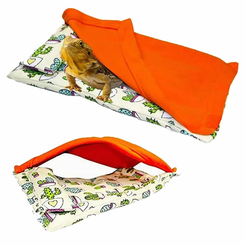 Set sacco a pelo con amaca con drago barbuto, letto per animali domestici con cuscino e coperta, habitat morbido e caldo, per drago barbuto, lucertola, leopardo, geco e piccoli animali domestici