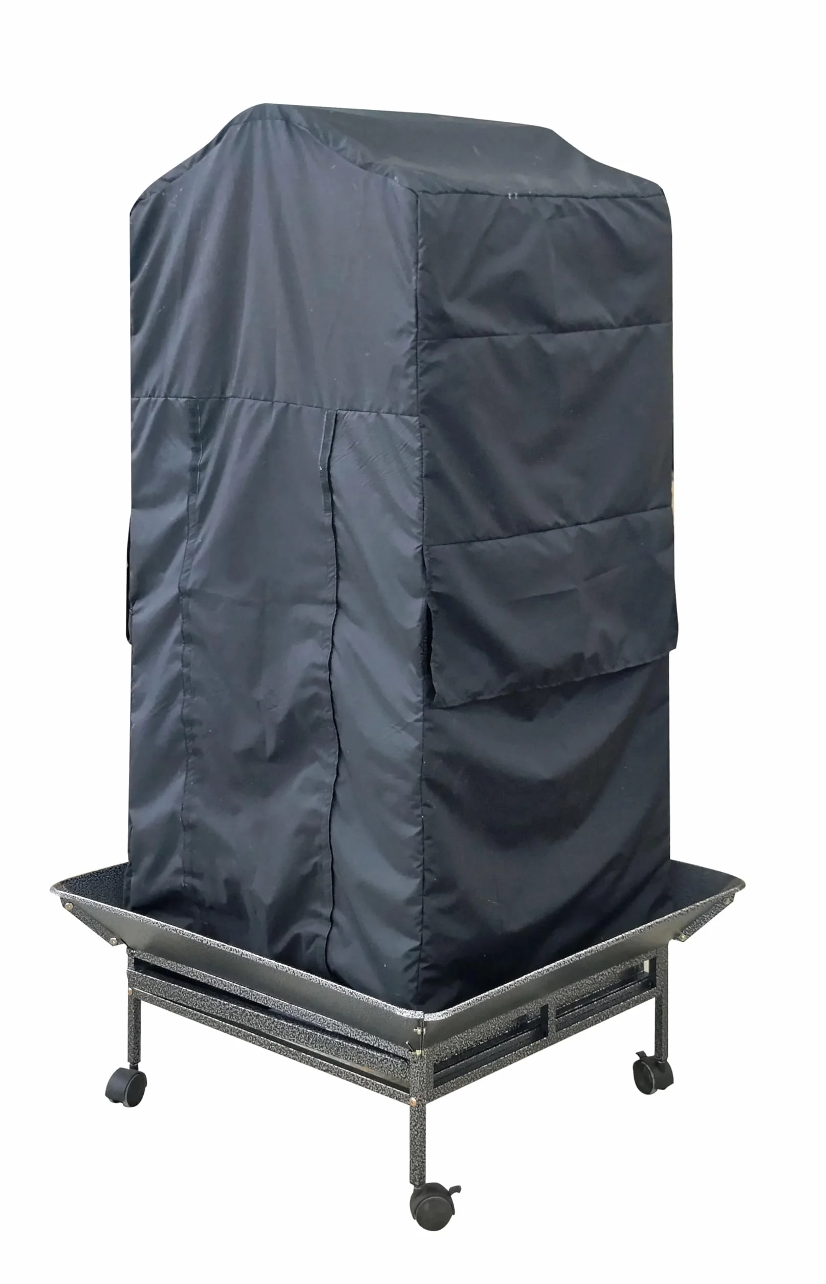 Pet's Solution - Telo Copertura Nero per Gabbia Pappagalli con Tetto Onda e Misura Interna da 61,5x57,5x121h cm, Ideato per Favorire il Riposo dei Volatili