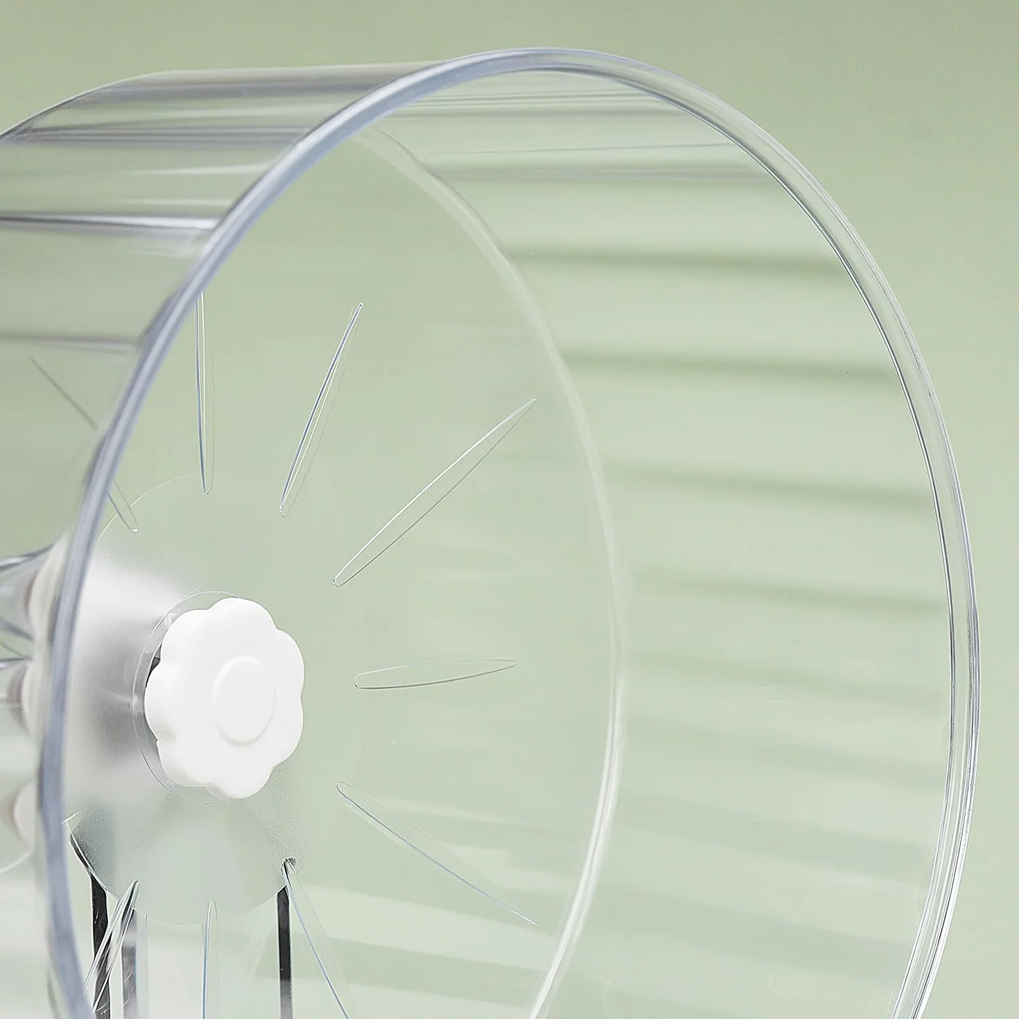 QWORK® Ruota per Criceti Silenziosa, 22 cm - Antiscivolo con Supporto Regolabile per Criceti, Topi, Gerbilli e Roditori - in Acrilico Trasparente