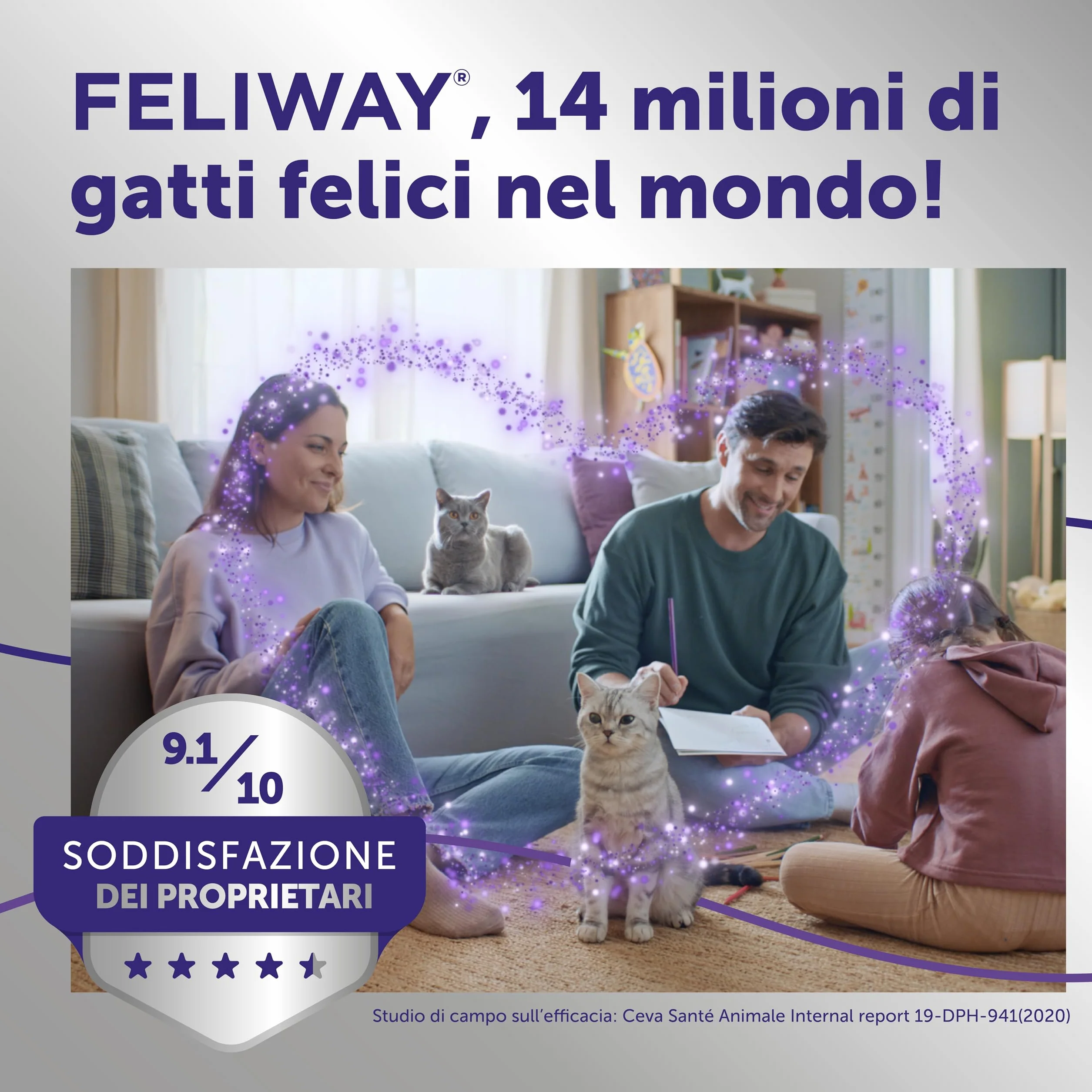 FELIWAY Optimum 3x30 Giorni di Ricariche Calmanti per Diffusore di Feromoni, Confezione da 3x48 ml – Aiuta a Risolvere Tutti i segni Comuni di Stress nei Gatti e Gattini, Raccomandato dai Veterinari