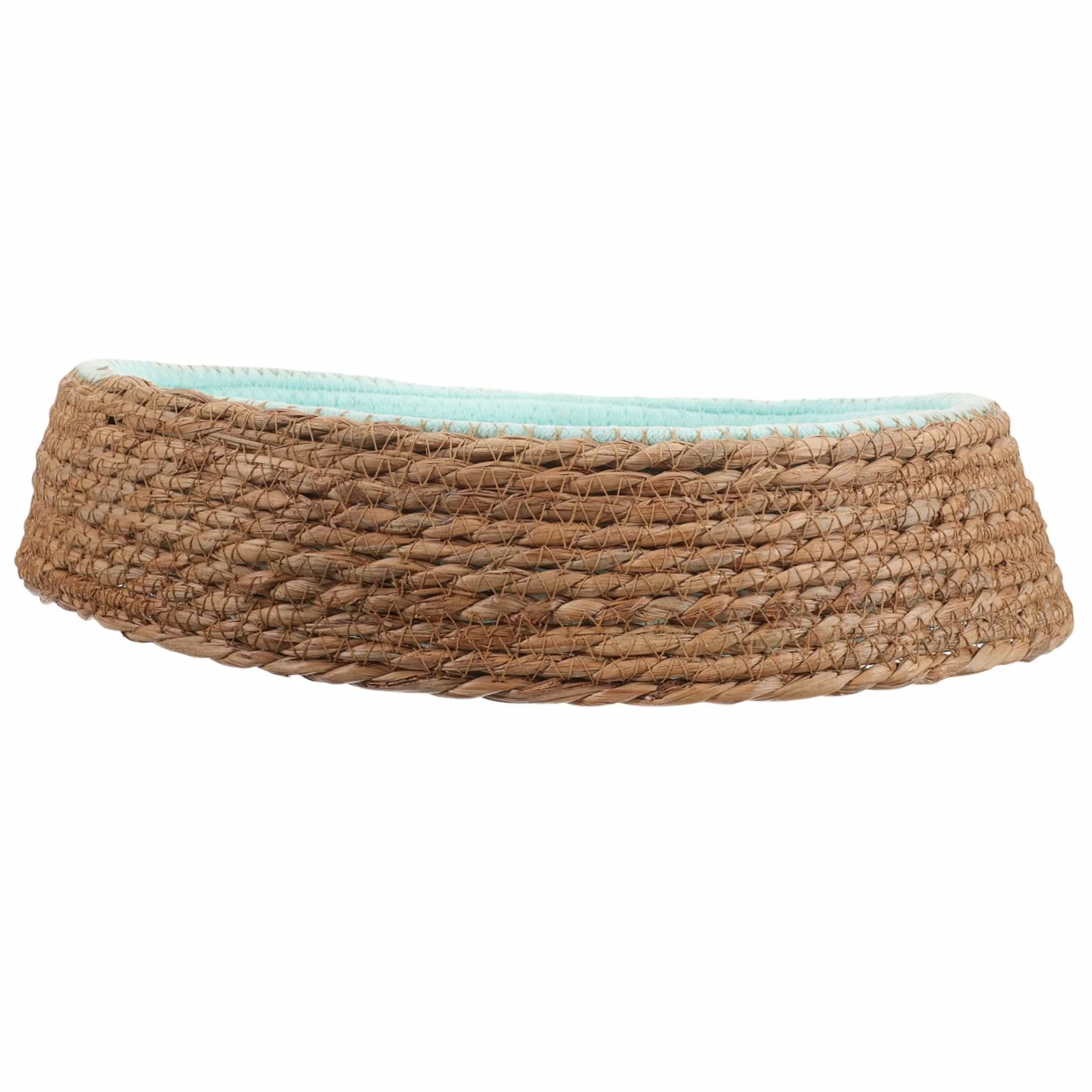 Happyyami Cuccia Intrecciata Rotonda per Animali in Vimini, Traspirante | Lavabile, Forma Tonda, Fibra Vegetale, per Cane e Gatto, Uso Domestico, Struttura Intrecciata Naturale
