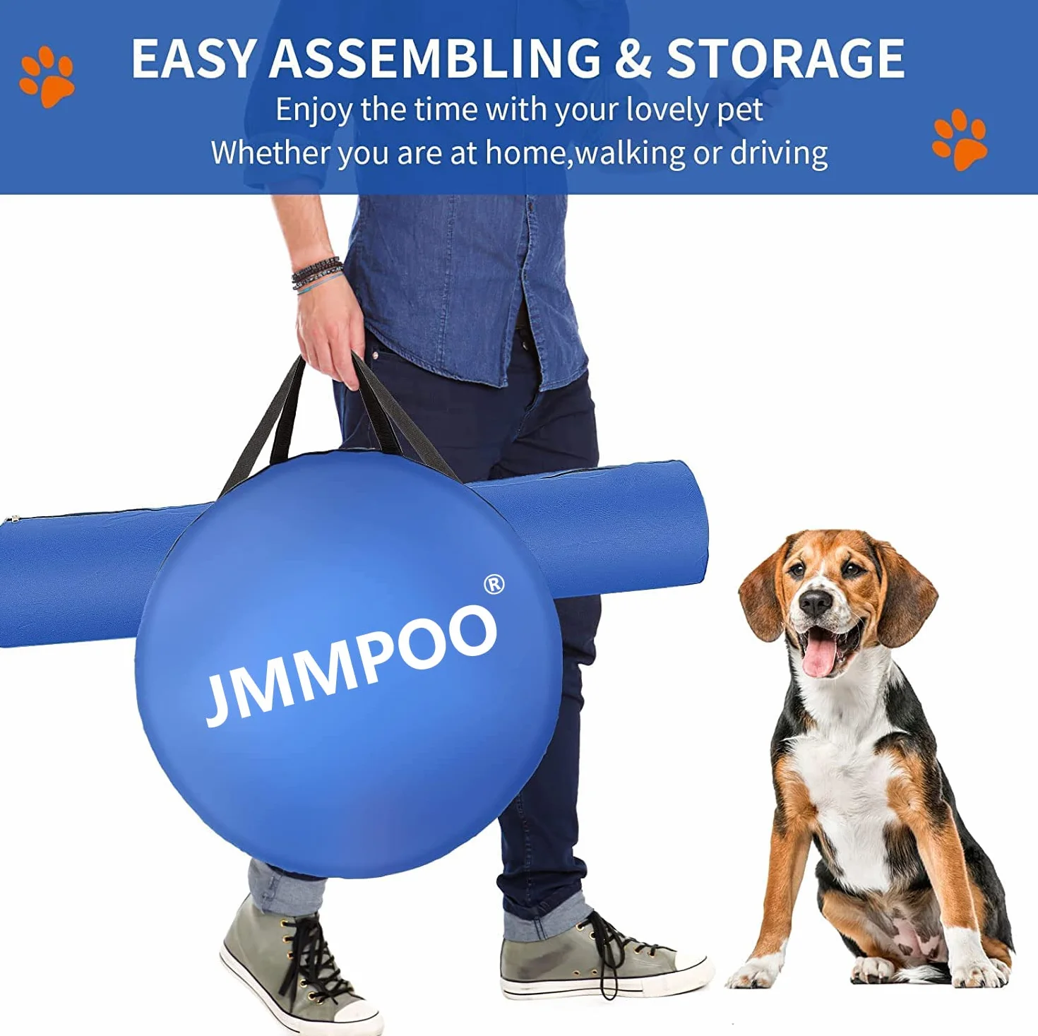Agility Dog Attrezzatura, 60- Pezzi Addestramento Cani Agility Attrezzatura con Tunnel per Cani, Ostacoli Agility Dog, Slalom per Animali Domestici, Anello di Salto e Borsa da Trasporto