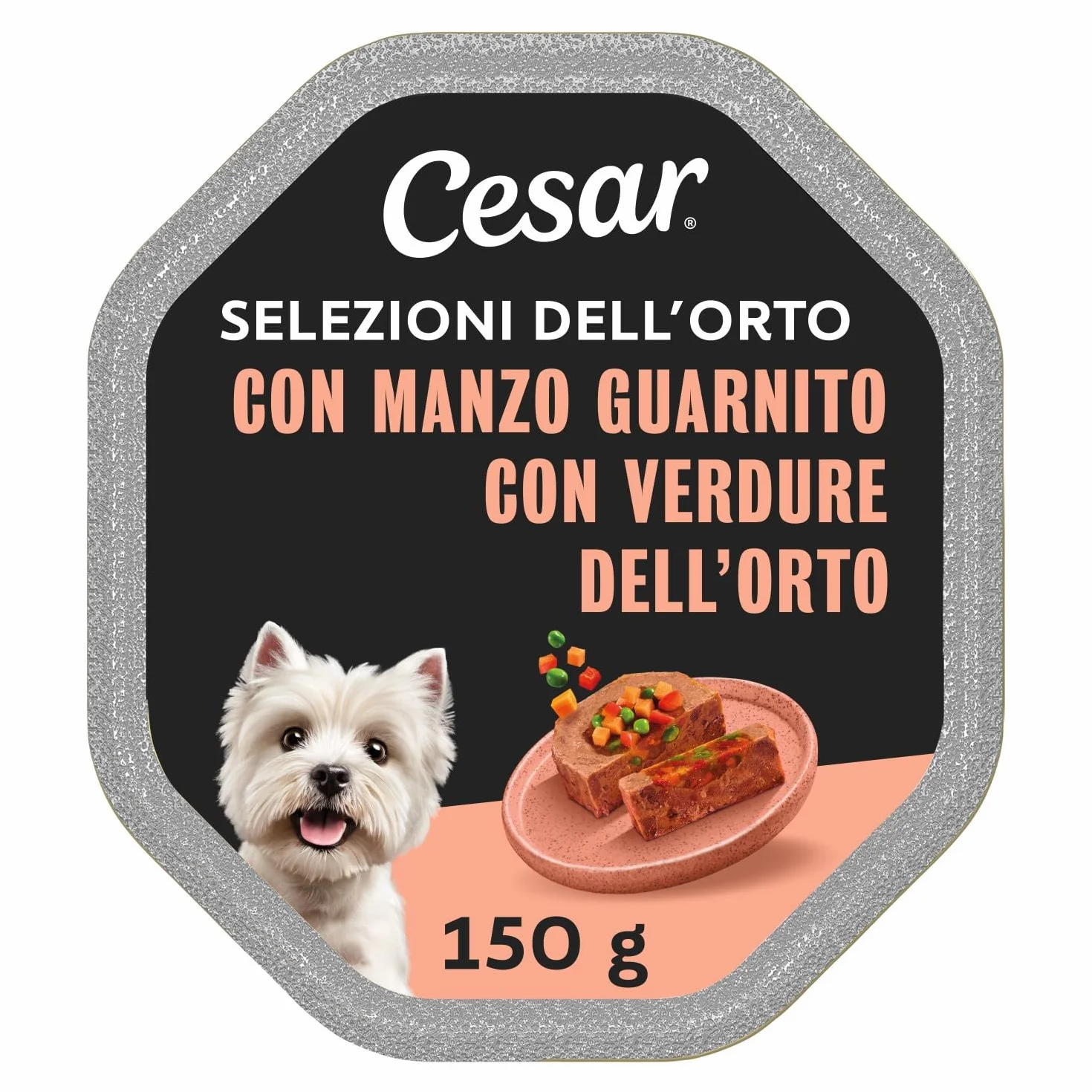 Cesar Selezioni dell'Orto Cibo per Cane con Manzo 150 g - 14 Vaschette