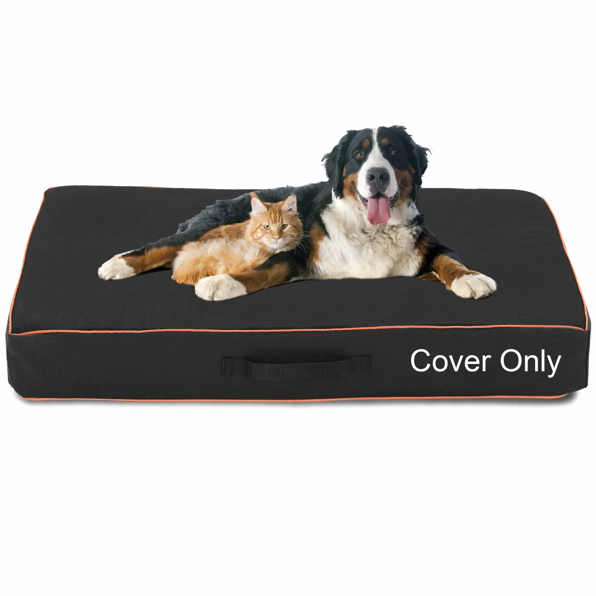 Leberna Copertura impermeabile per lettino per cani, lavabile, resistente, in tessuto Oxford, universale, di ricambio per letto per animali domestici (colore: nero, L (111,8 x 81,3 x 10,2 cm)