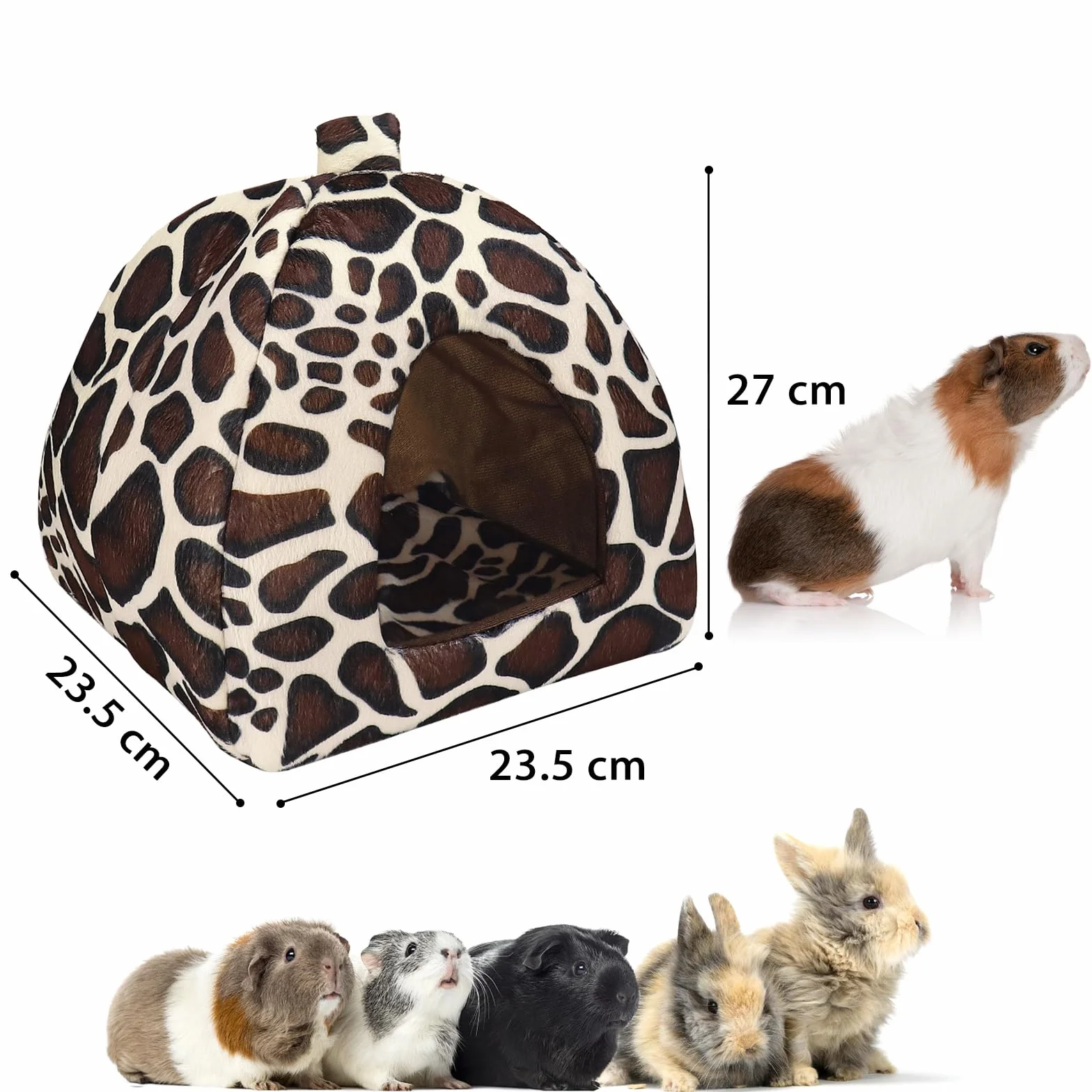 Casetta Porcellino D'india Cuccia Per Conigli Inverno Calore Lettini Per Piccoli Animali Per Coniglio Nano/Cincillà/Riccio/Criceti（Stampa Leopardo）