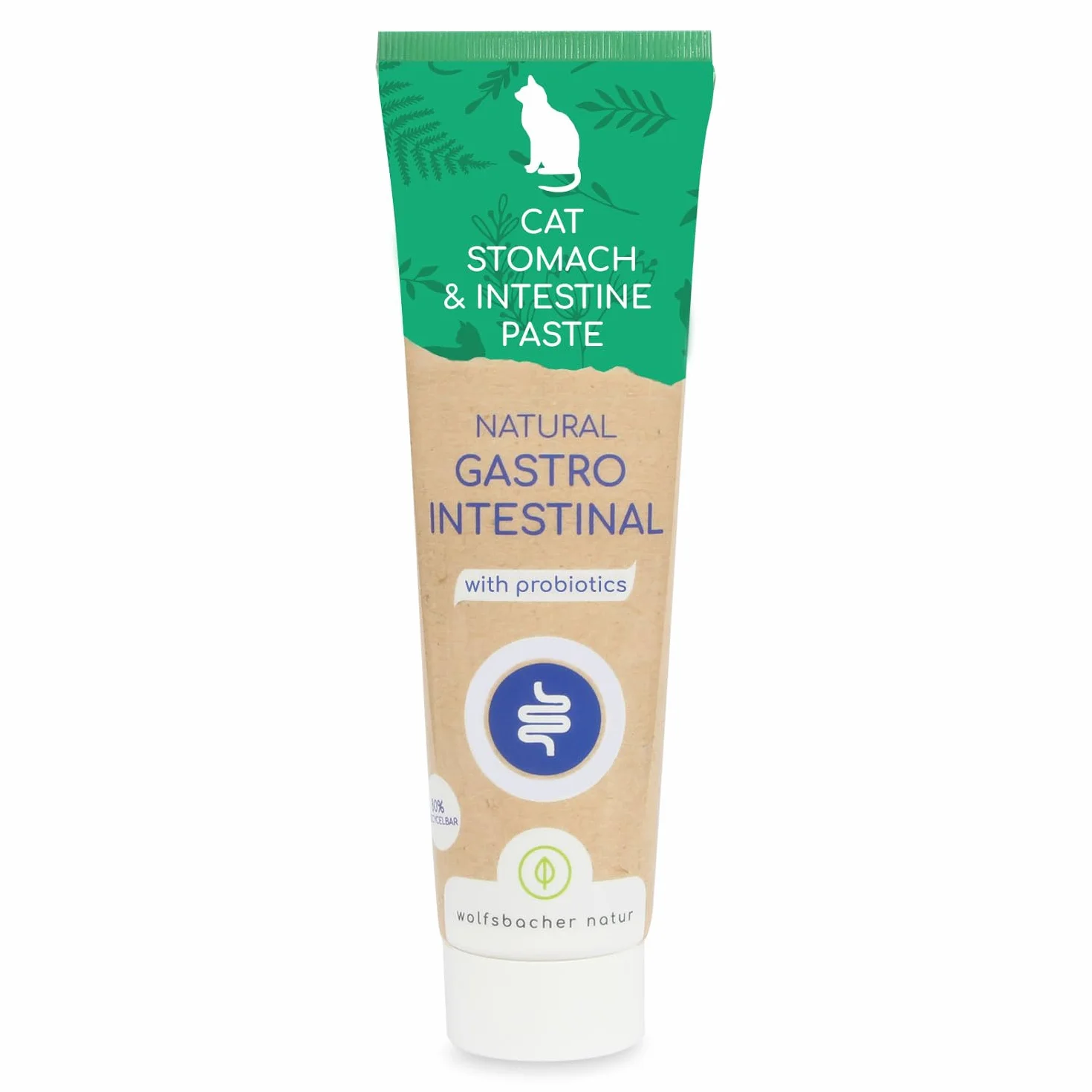 Pasta Gastrointestinale per Gatti – Con Probiotici e Corteccia di Olmo per la Flora Intestinale – Supporta Digestione e Stomaco – Snack Delicato 100g