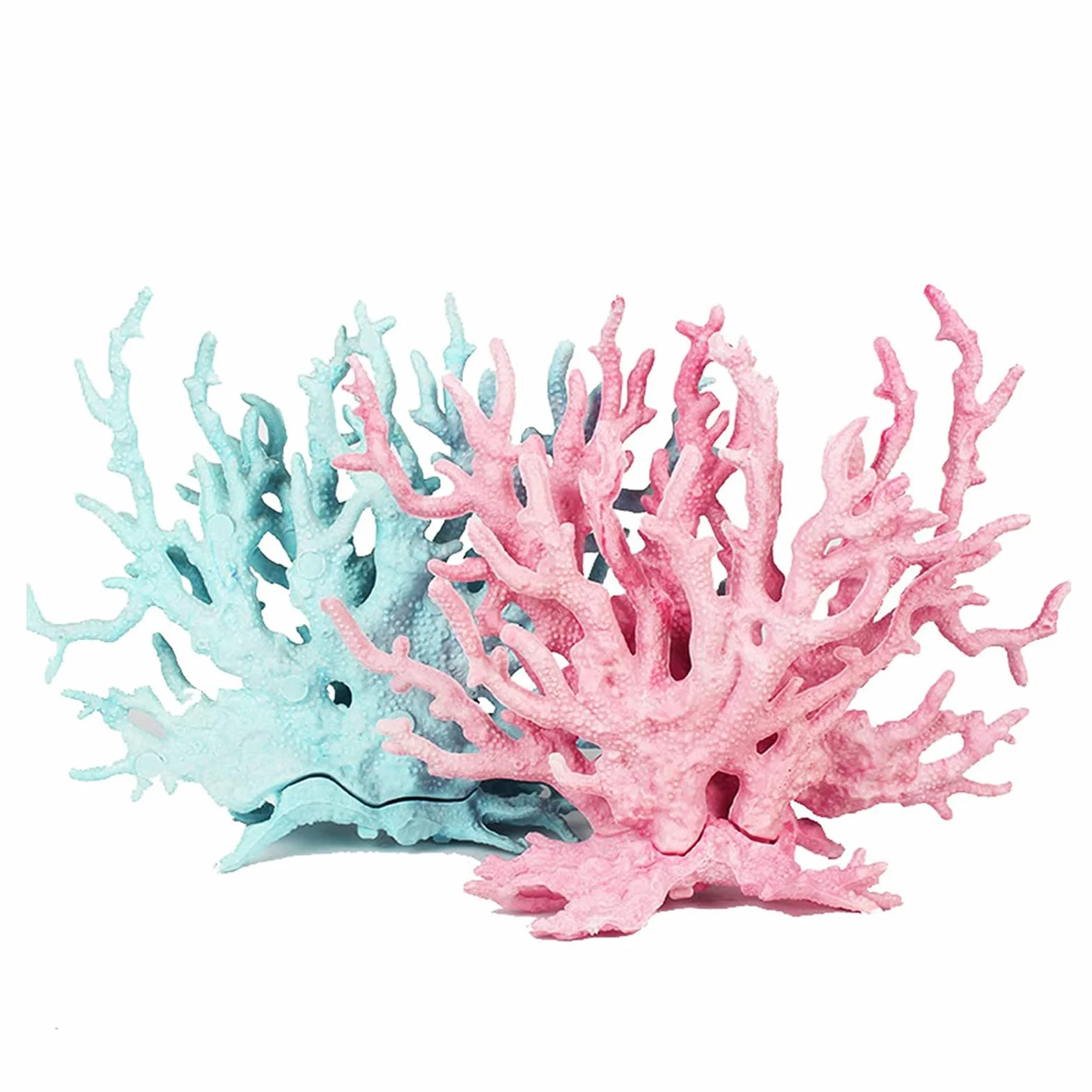 Plastica Corallo Artificiale per Acquario Decorazione 2 Pezzi