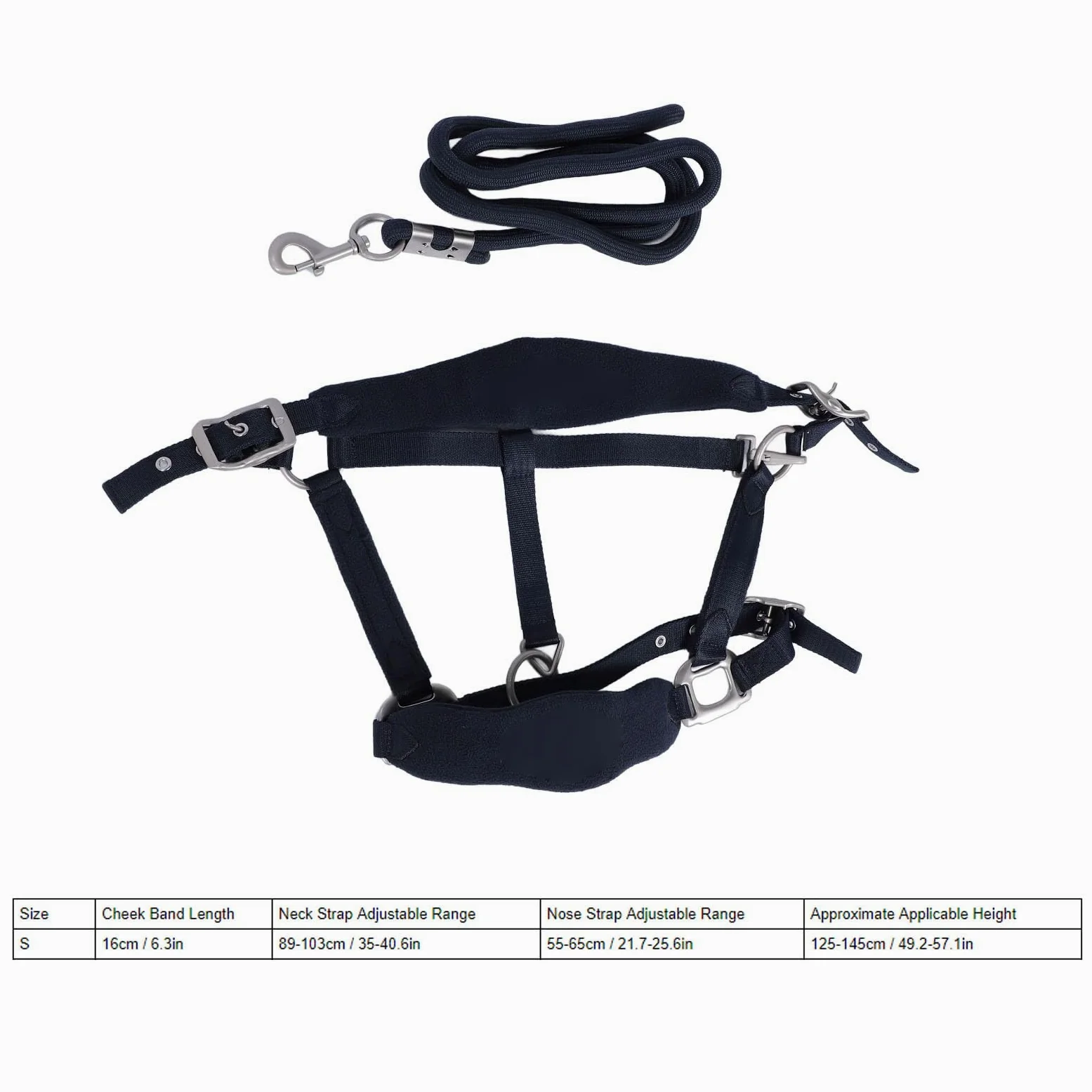 Tbest Set Cavezza per Cavallo, Set Guinzaglio Regolabile per Cavezza Briglia da Addestramento per con Guinzaglio da 2 M per Addestramento