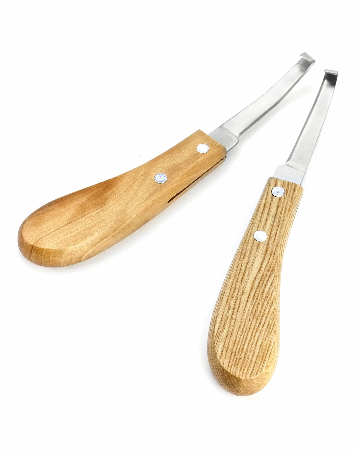 QWORK® 2 Pezzi coltelli per zoccoli, 21.5 cm raschietto per zoccoli destrimani e mancini, coltello per zoccoli con impugnatura ergonomica, per bovini, ovini, cavalli