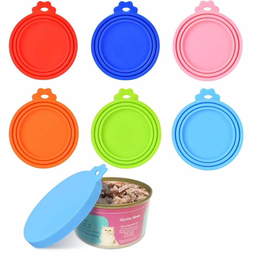 Queta Confezione da 6 coperchi per alimenti per animali. Coperchio in silicone, tappo elastico in scatola per lattine.