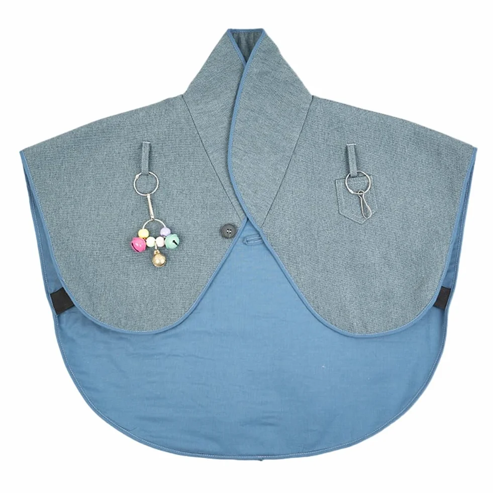 Pappagallo anti-graffio spalla blu protezione collo alto supporto uccelli