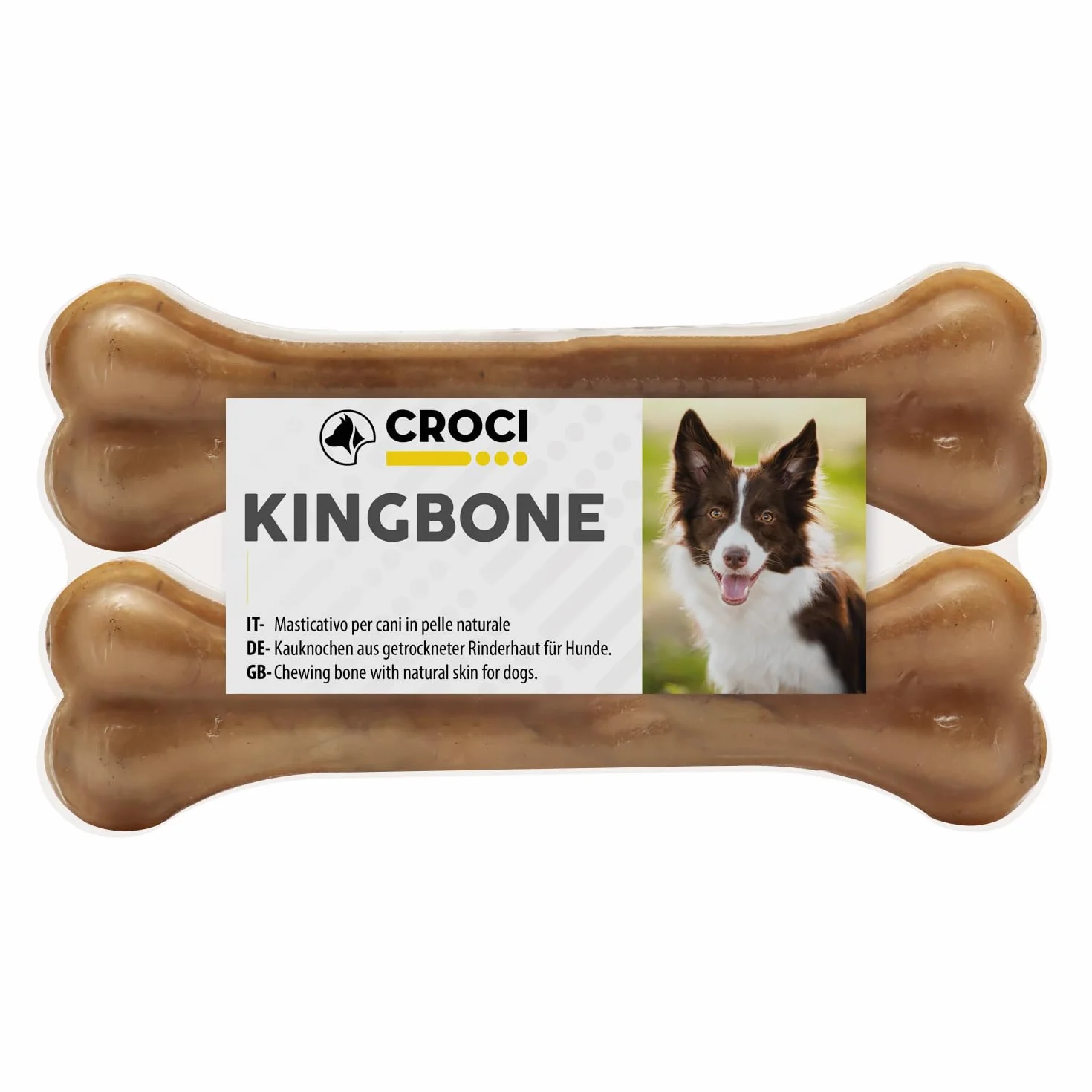 Croci King Bone 2 pz 12,5 cm Ossa per cani Snack premio masticativo in pelle bovina naturale Dental stick