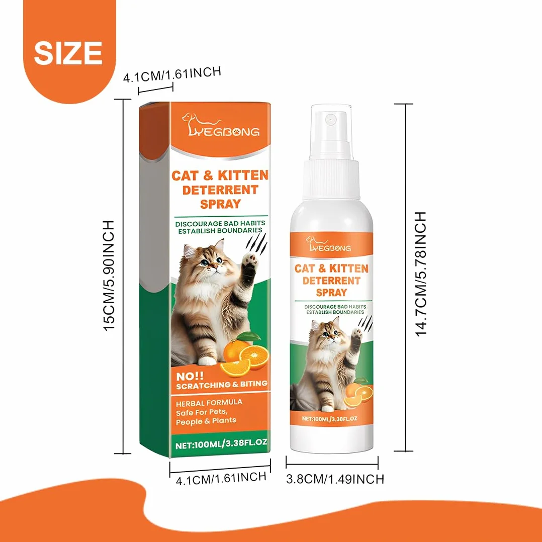 Spray Repellente per Gatti,100ml Repellente Gatti e Spray AntiGraffio,Dissuasori per Gatti,Uso Interno ed Esterno,Protezione del Divano e Mobili,Protezione Divano Graffi Gatto