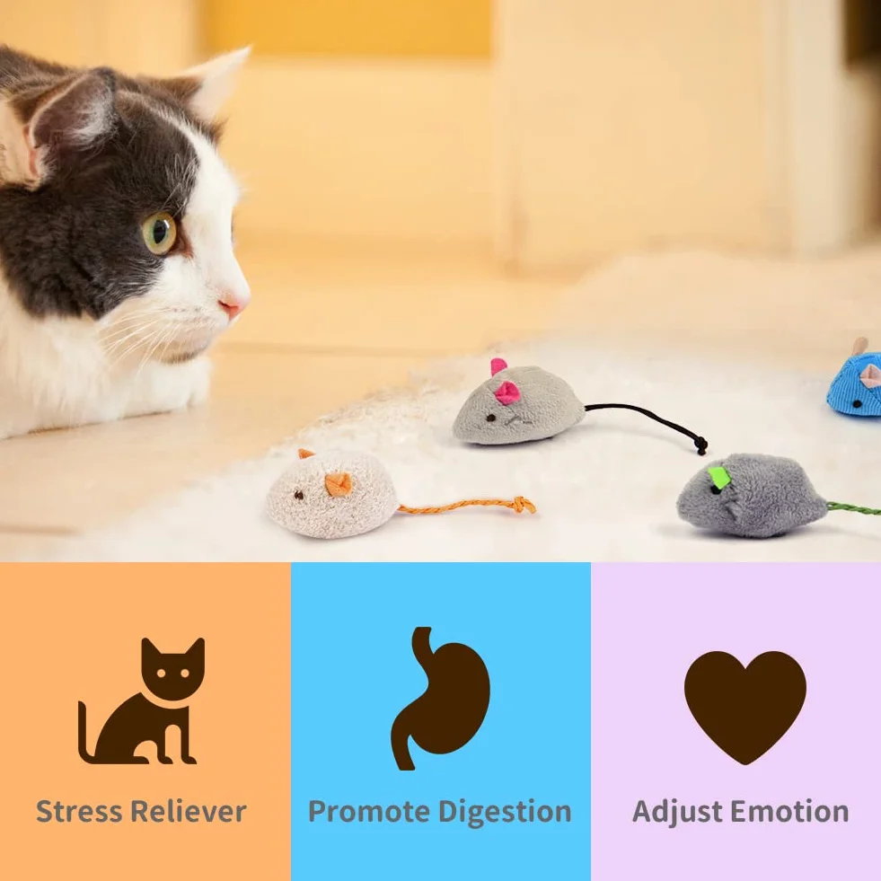 OSDUE Giocattolo di Erba Gatta, 9 Pezzi Giocattolo Catnip, Toys da Masticare per Gatto, Toys Cuscini per Gatti, Giocattoli per Gatti Eccitanti, per Dental Care Pratica ad Eliminare Alitosi
