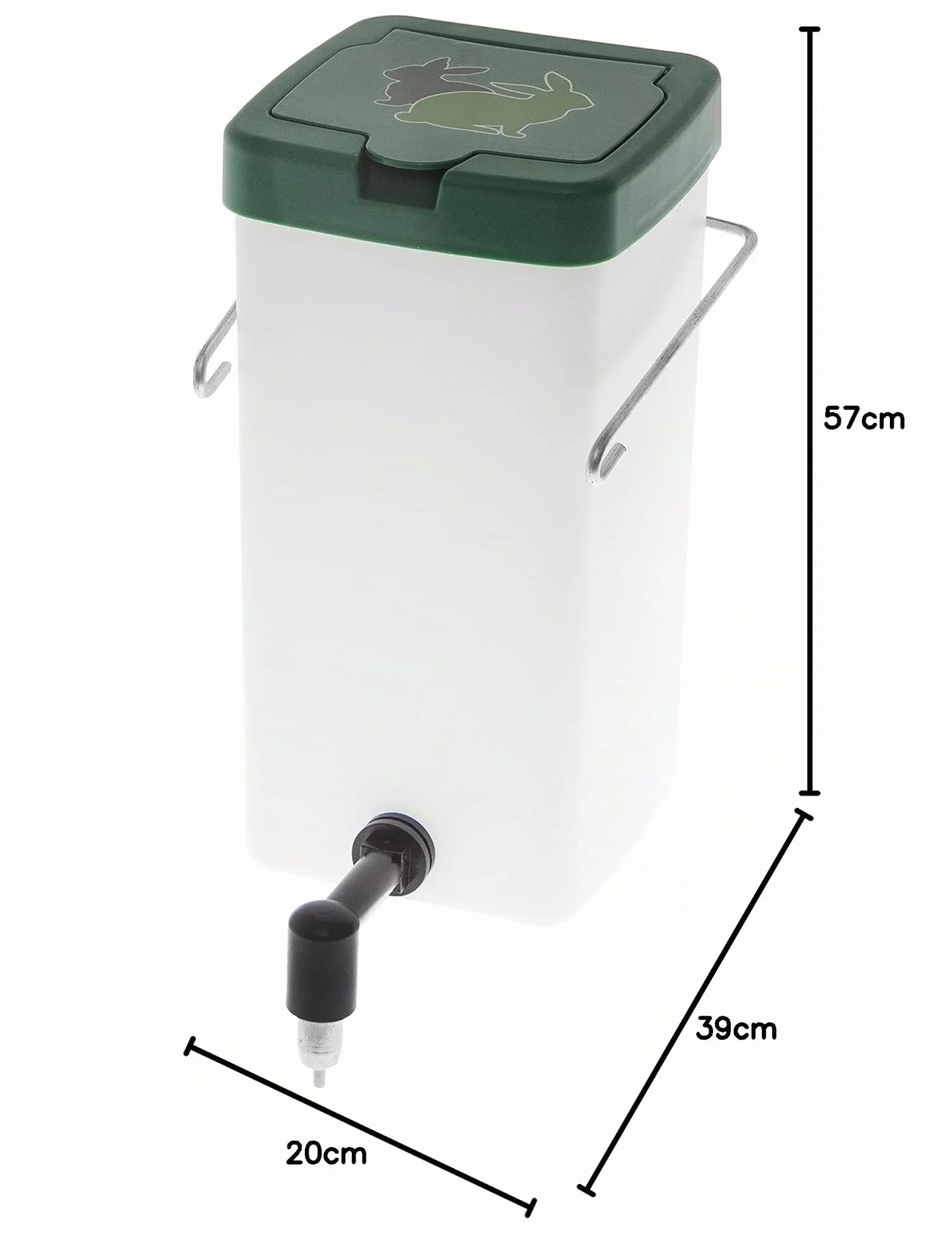 5 abbeveratoio per conigli, 1 l, per capezzoli, abbeveratoio per roditori, colore: bianco