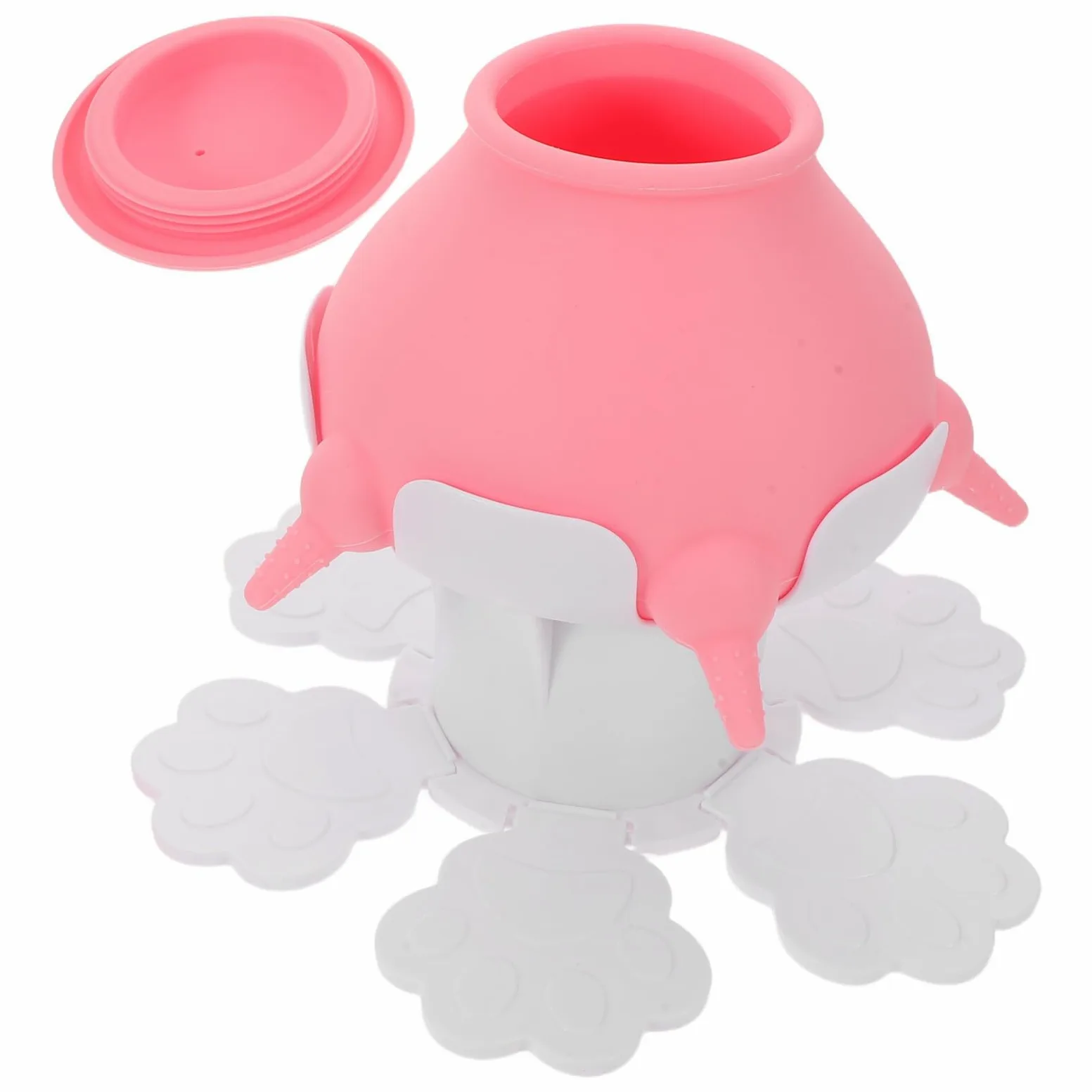 TOYANDONA Biberon per Gattini e Cuccioli Regolabile in Altezza Alimentazione Naturale in Silicone Leggero Set per Allattamento e Abbeveraggio Multiplo per Animali Domestici Giovani