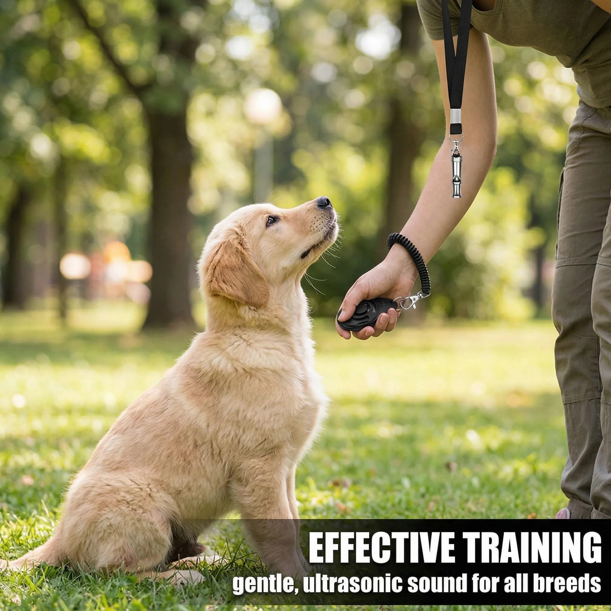 Fischietto per Cani ad Ultrasuoni Silenzioso, Frequenza regolabile Fischietto per addestramento cani, Adatto per la maggior parte delle razze – 2 Pezzi, Nero
