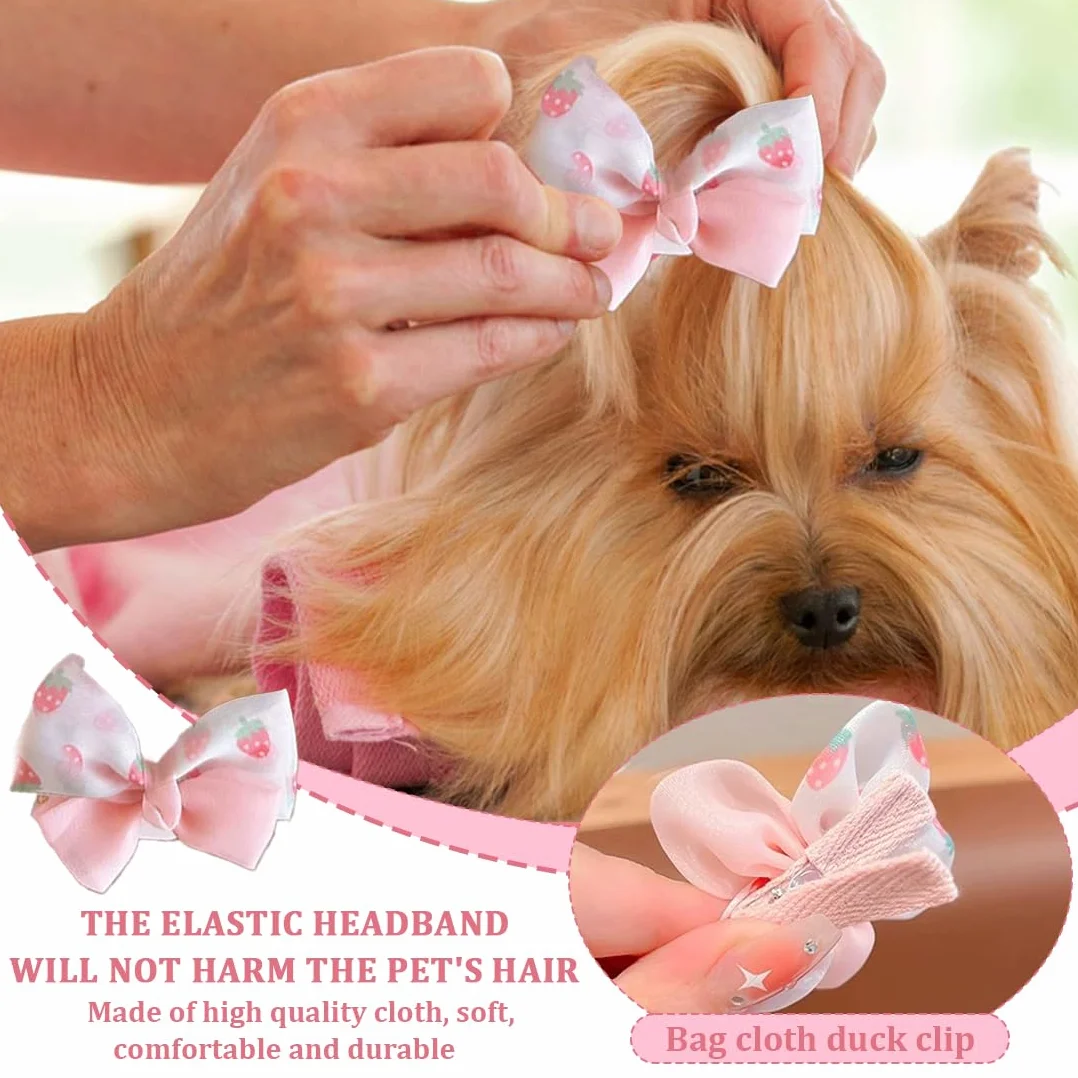 Accessori per cani pelo 10 Pezzi Stili Misti Rosa Fiocco Fermagli Capelli Piccoli Archi Mollette Toelettatura Bellezza