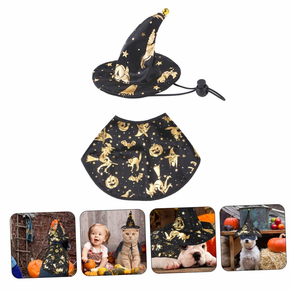 Beavorty 5 Set Di Mantello Per Cosplay Di Animali Domestici Costume Di Halloween Per Cani Cappello Per Gatti Abbigliamento Da Festa Accessorio Per La Fotografia Di Animali Domestici