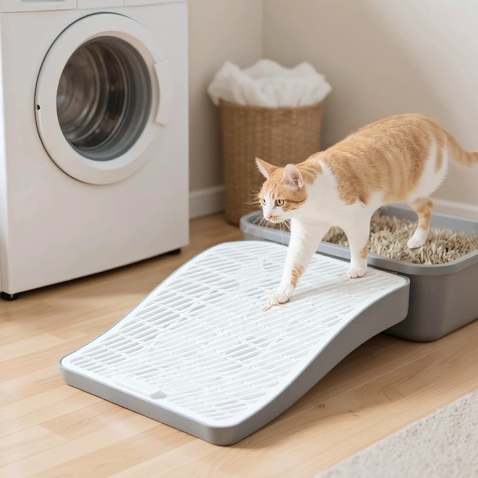 Rampa Per Lettiera Per Gatti - Scale Lavabili Per Per La Raccolta | Dei Rifiuti | Rampa Per Cattura Lettiera - Per Gatti Di Tutte Le Taglie E Anziani Per Divano Appartamento Balcone Terrazza