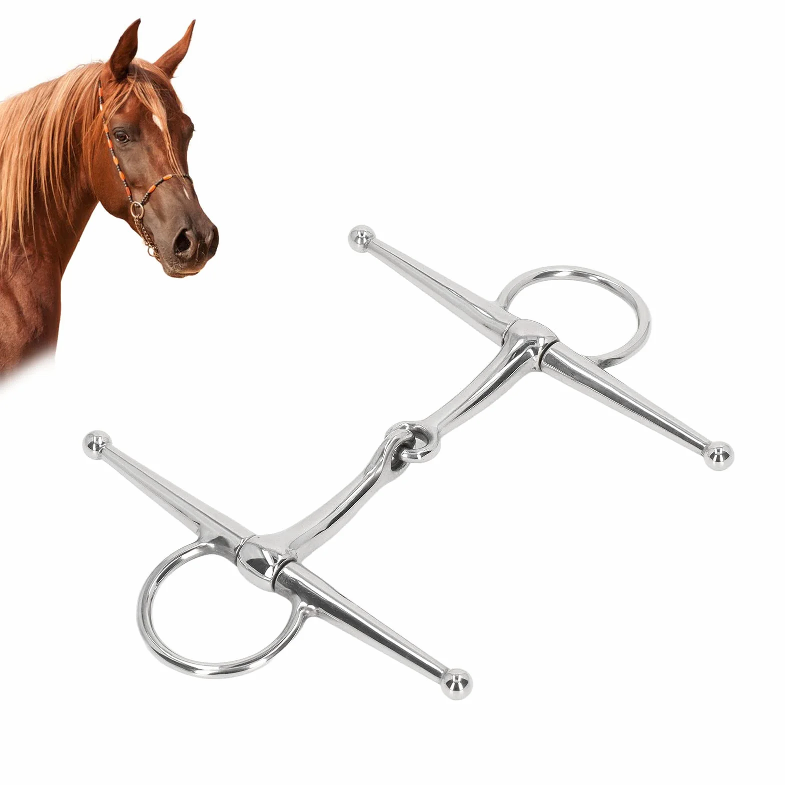 Morso snodato ad Anello per Cavallo , morso per Cavallo Compatto per Bocca da 125 mm per Allevamento di Cavalli