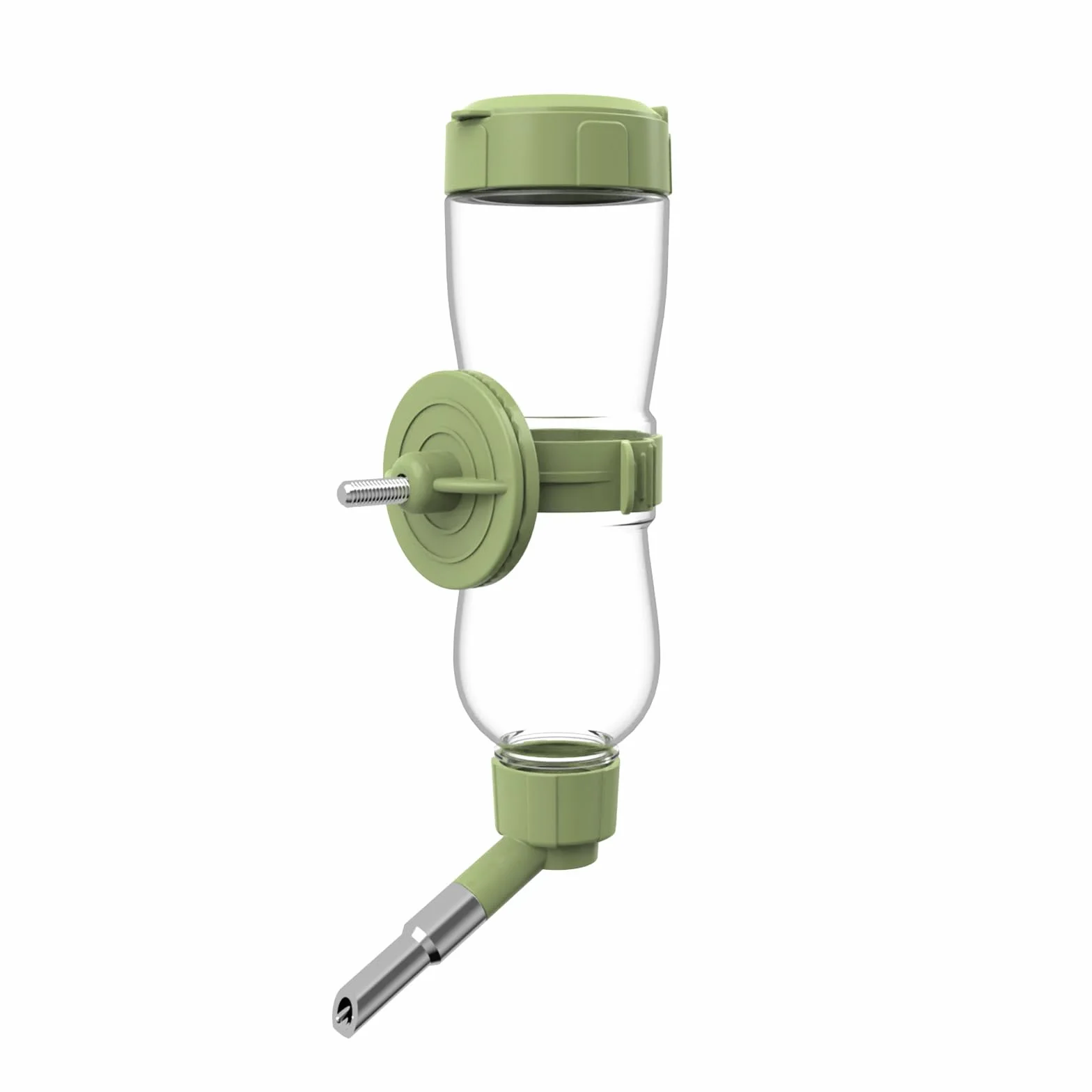 Abbeveratoio per uccelli, Dispenser d'acqua automatico per gabbia, Bottiglia d'acqua appesa per Pappagallini, Canarini, Cockatiel, Fringuelli, Budgerigar (Verde, 240ml)