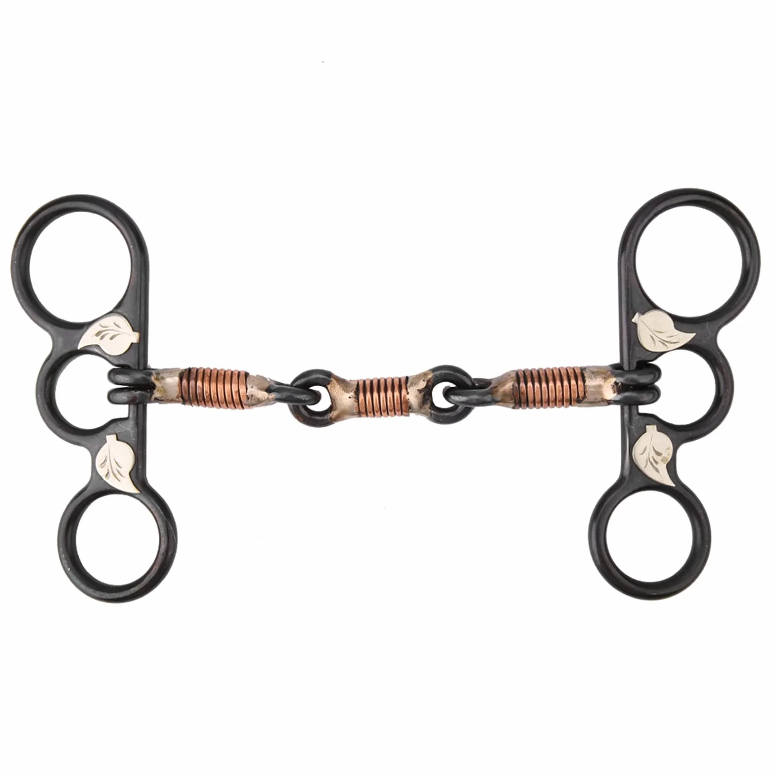 Filetto per Cavallo, morso per bavaglio Ovale da Masticare per Cavallo con Filo di Rame Avvolto in Ferro Nero per addestramento, Accessorio da Corsa per Filetto