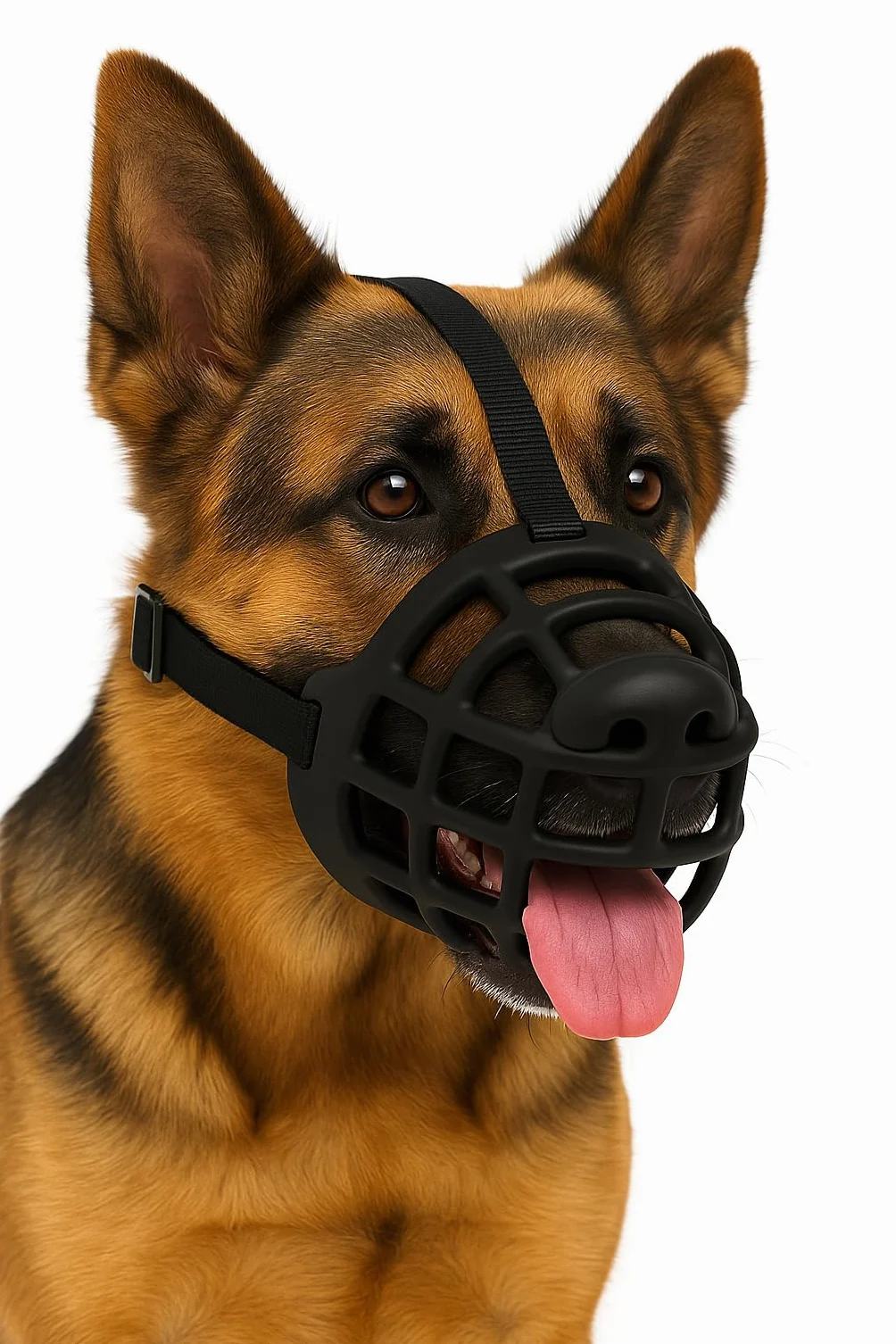 Museruola per cani – museruola cani taglia XXL – regolabile, in silicone morbido e confortevole – per addestramento, passeggiate e visite veterinarie – Flamingo Museruola Benzo XXL