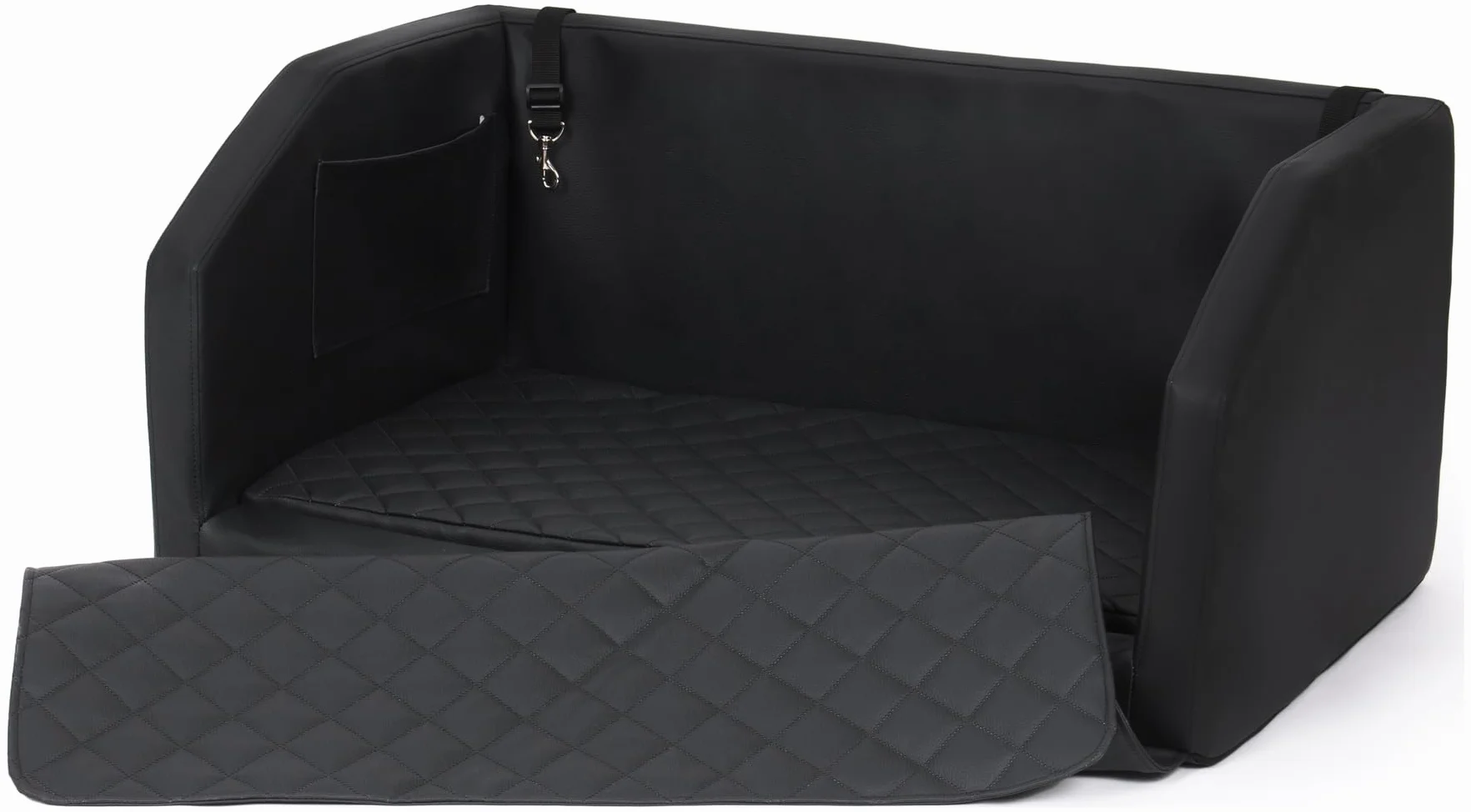 Velinda Trasportino Auto per Cani Materasso Bagagliaio Letto Macchina Cintura 90x55cm (Colore: Nero)