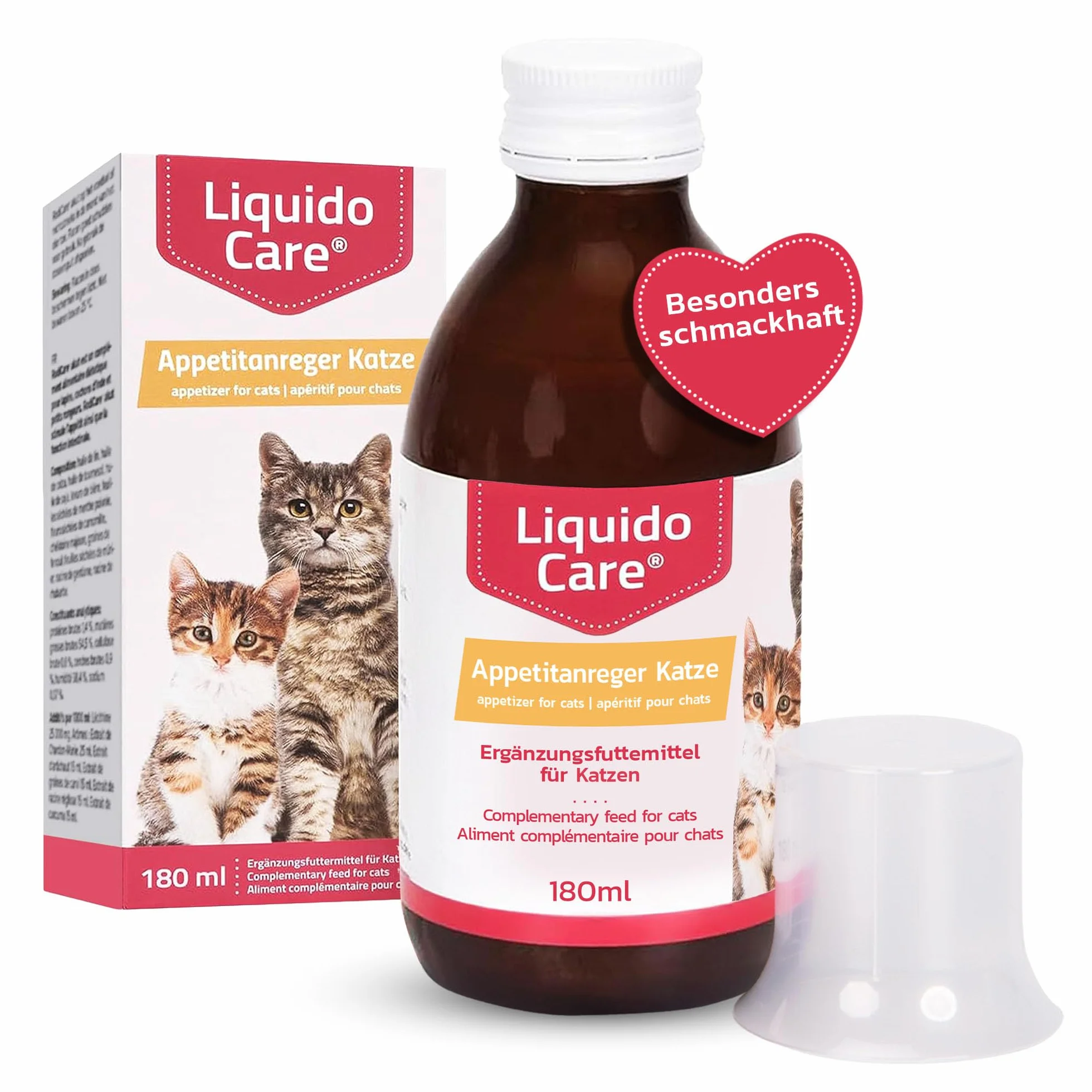 Appetito Gatto (180 ml) – Mangime complementare liquido ad alta energia per gatti – con vitamine, taurina e minerali – integrazione nutrizionale, elevata appetibilità