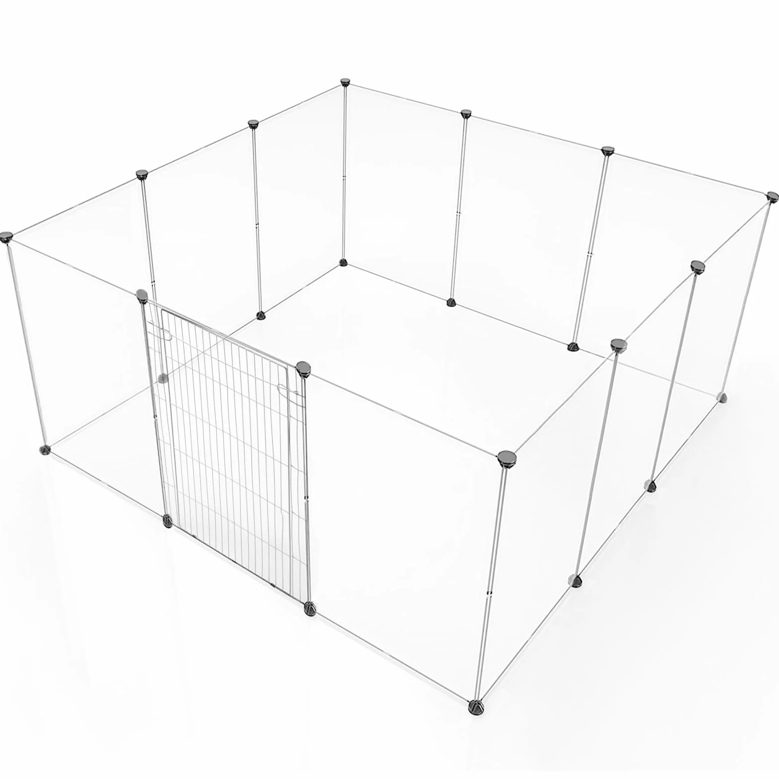 BRIAN & DANY Recinto per Animali da Interno Plastica, 12 Pannelli, 203 x 101 x 71 cm, Fumo
