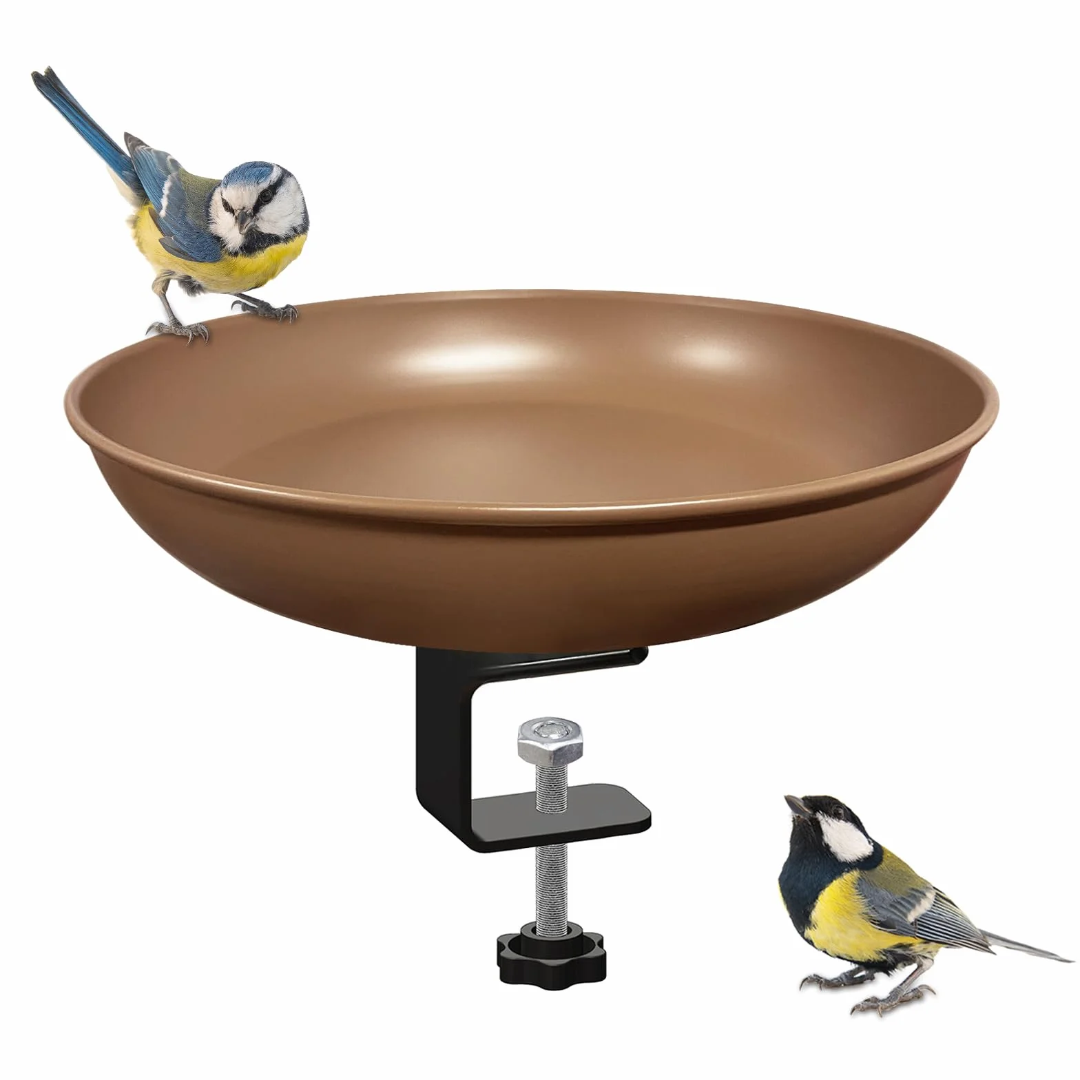 Oneshlee Abbeveratoio per uccelli, balcone, ringhiera, resistente all'inverno, bagno per uccelli da giardino
