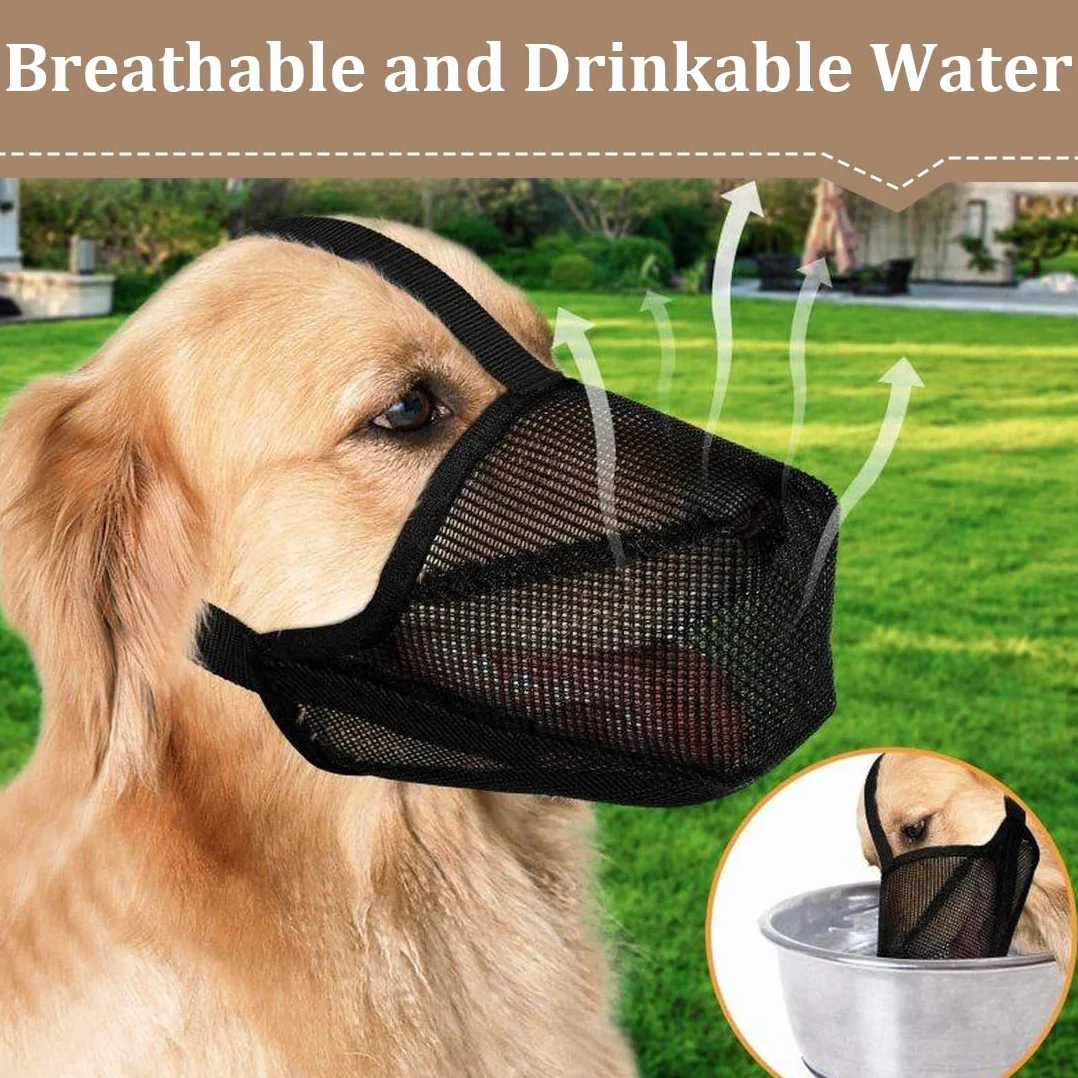 Museruola per Cani, Museruola Traspirante Cani Regolabile, Addestramento A Maschera, Copertura di Piccola Media Grande Taglia