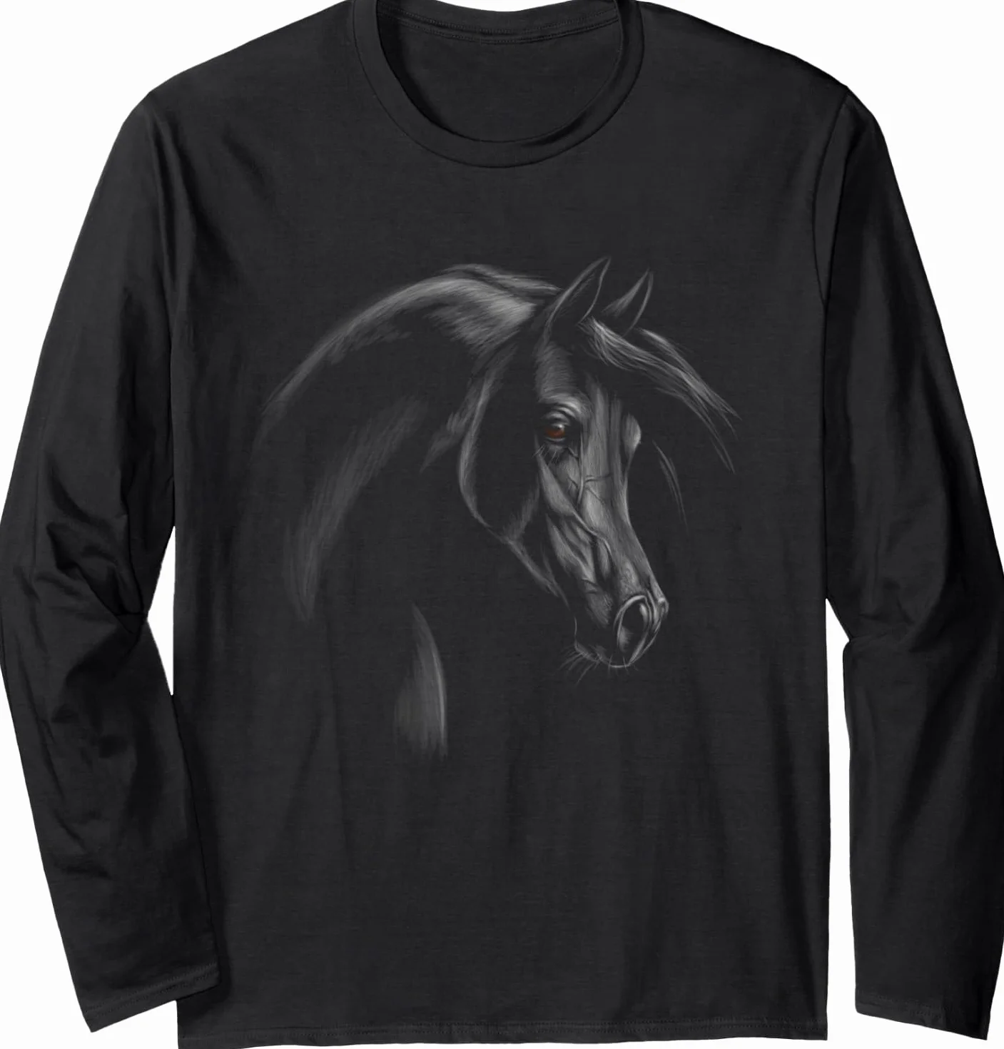 Omaggio maestoso del cavallo di schizzo arabo sveglio del cavallo disegnato a mano Maglia a Manica