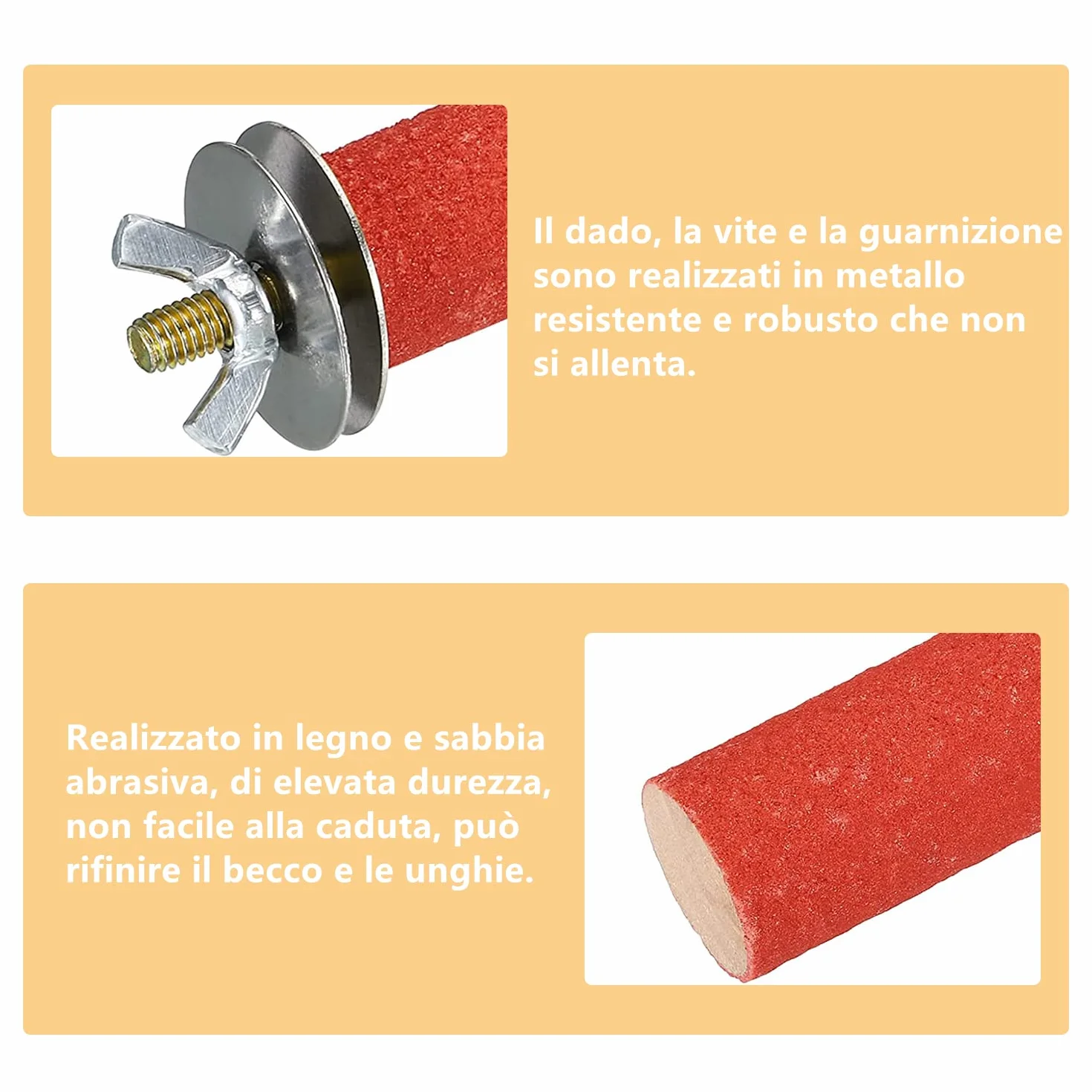 5 Pezzi 20cm Posatoi Pappagalli Giochi Trespoli Naturale Paw Grinding Giocattolo per Pappagalli Uccello Masticare Giocattoli della Viene fornito con un collare per pappagalli, Colore casuale