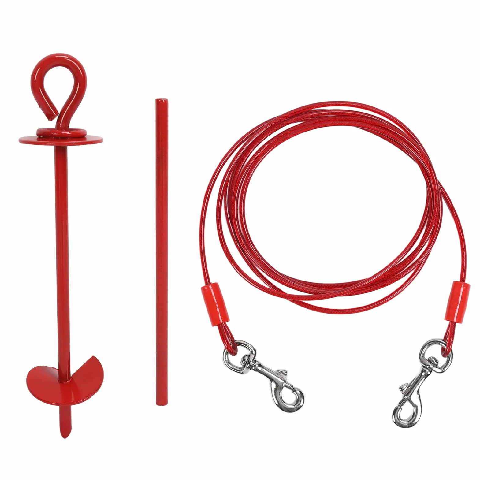 Picchetto Da Esterni per Guinzaglio, Guinzaglio per Cane con Picchetto Elicoidale A Terra, Guinzaglio per Esterni, Picchetto per Ancoraggio per Cani per Esterno Come Cortile e Campeggio