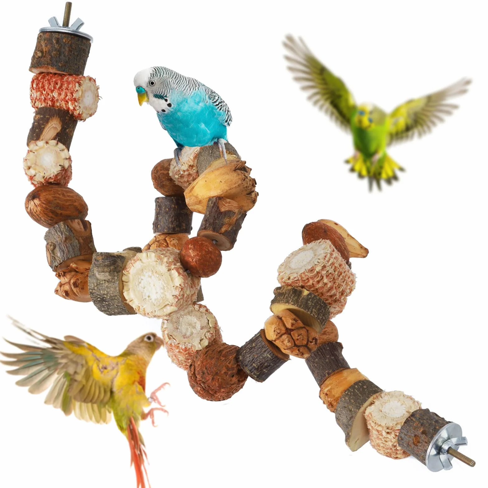 Posatoio per Uccelli, Posatoi per Pappagalli Giochi Inseparabili Accessori per Gabbie Giocattolo per Cockatiels (80cm)